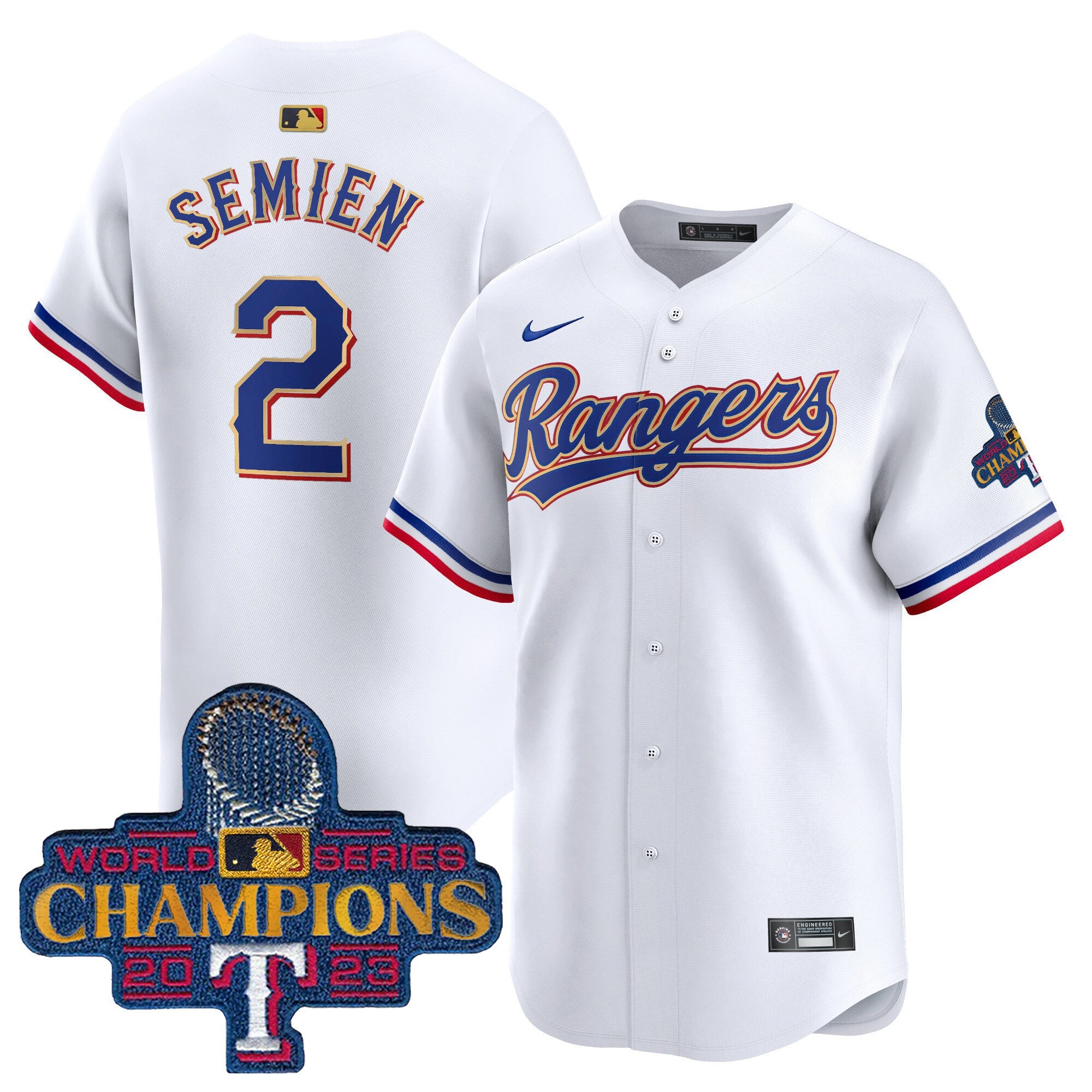 Men’s Texas 2023 World Series Champions Gold Trim Vapor Premier Limited Jersey