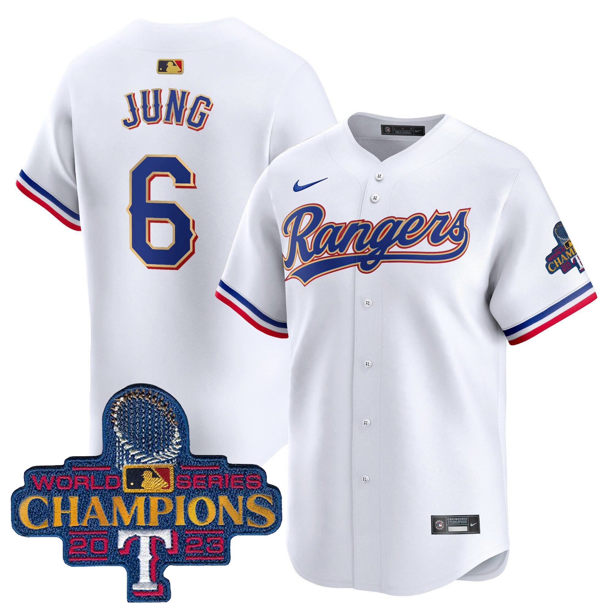 Men’s Texas 2023 World Series Champions Gold Trim Vapor Premier Limited Jersey