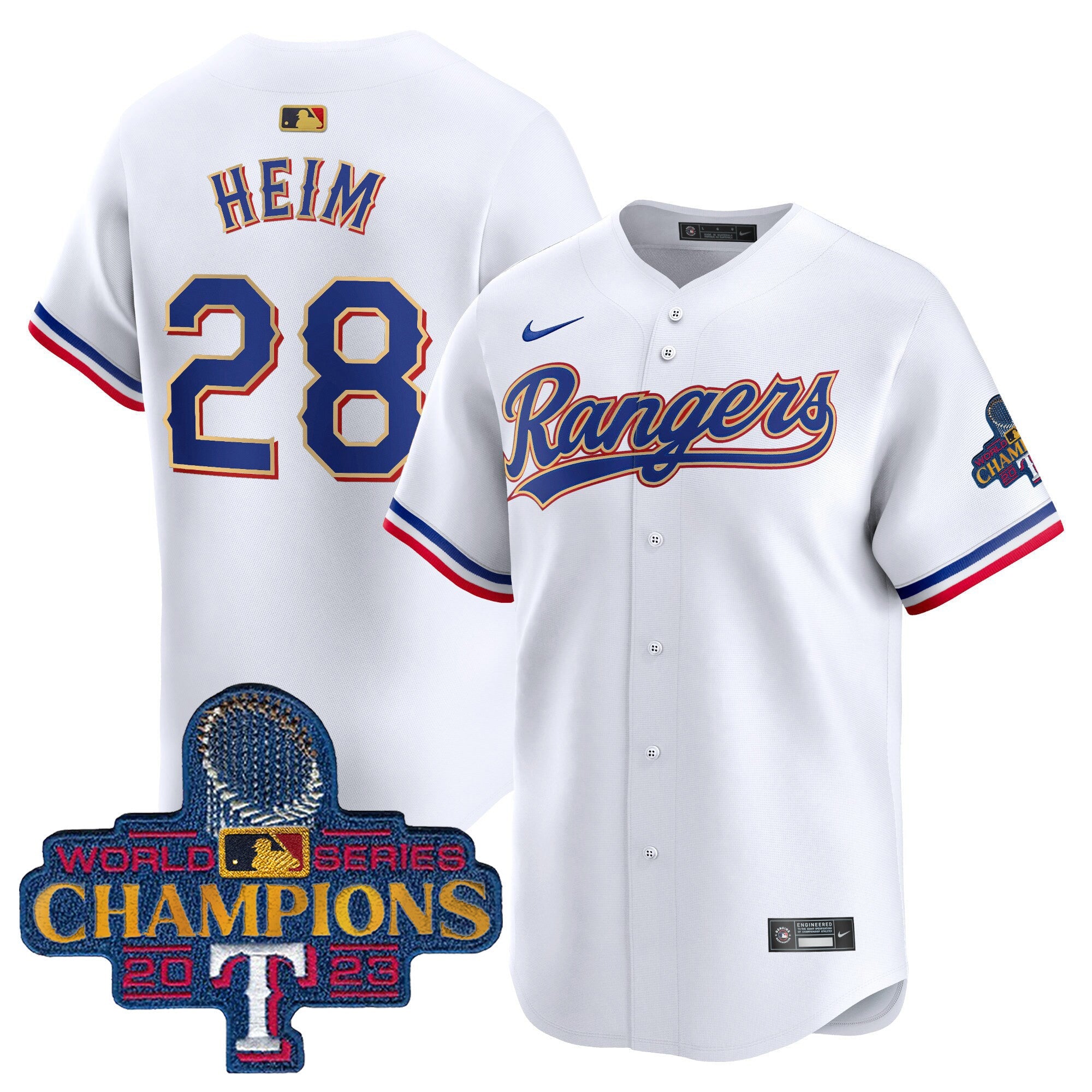 Men’s Texas 2023 World Series Champions Gold Trim Vapor Premier Limited Jersey