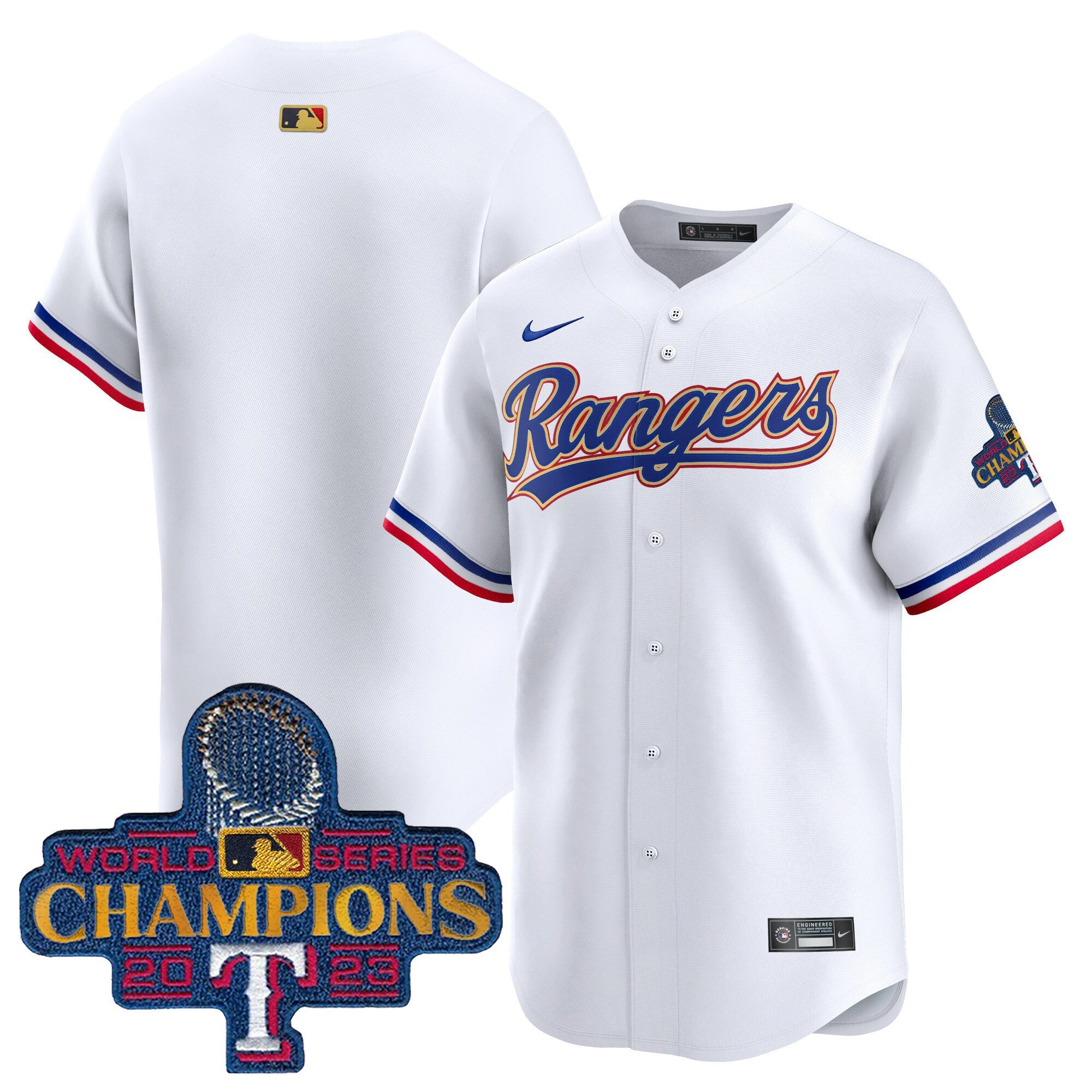 Men’s Texas 2023 World Series Champions Gold Trim Vapor Premier Limited Jersey