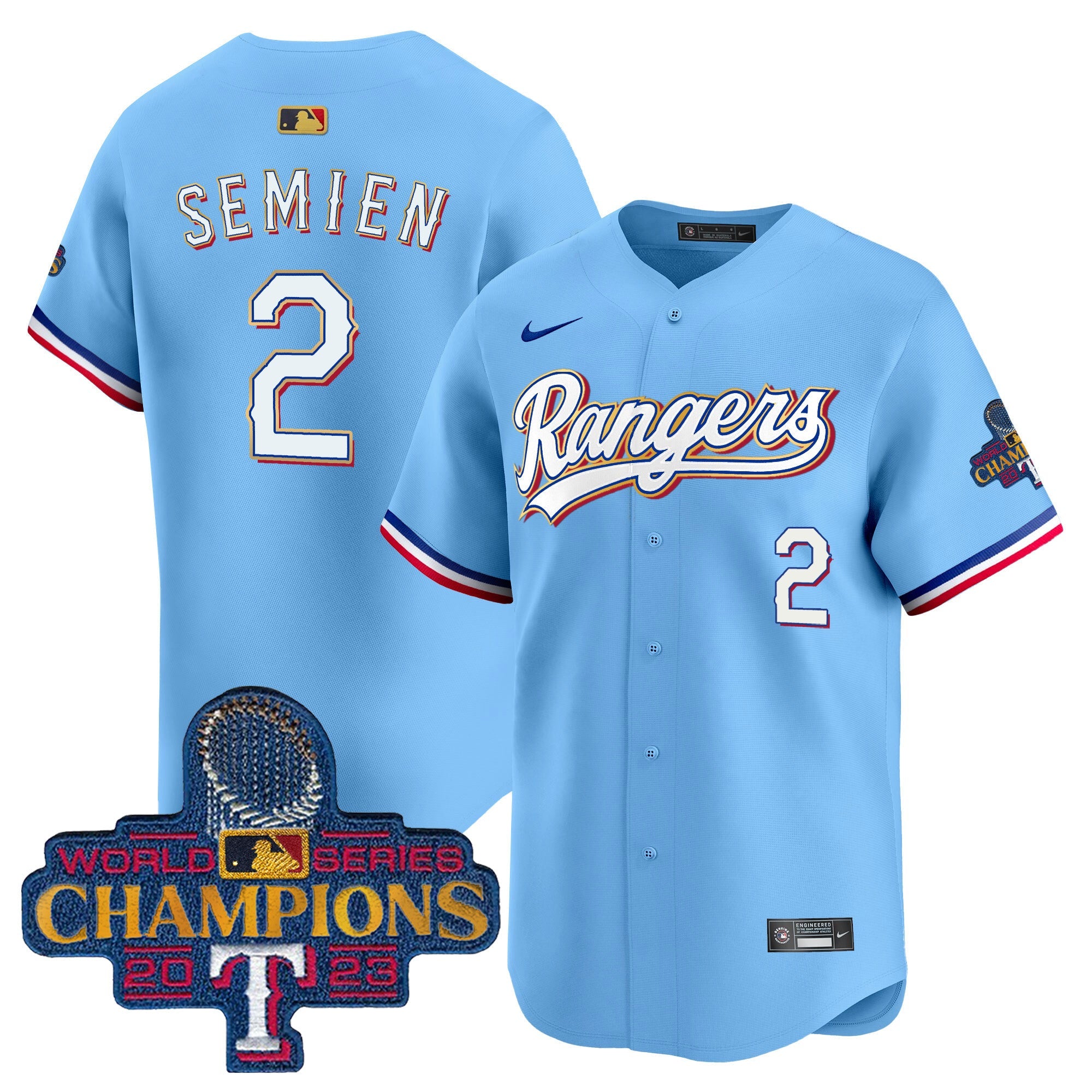 Men’s Texas 2023 World Series Champions Gold Trim Vapor Premier Limited Jersey