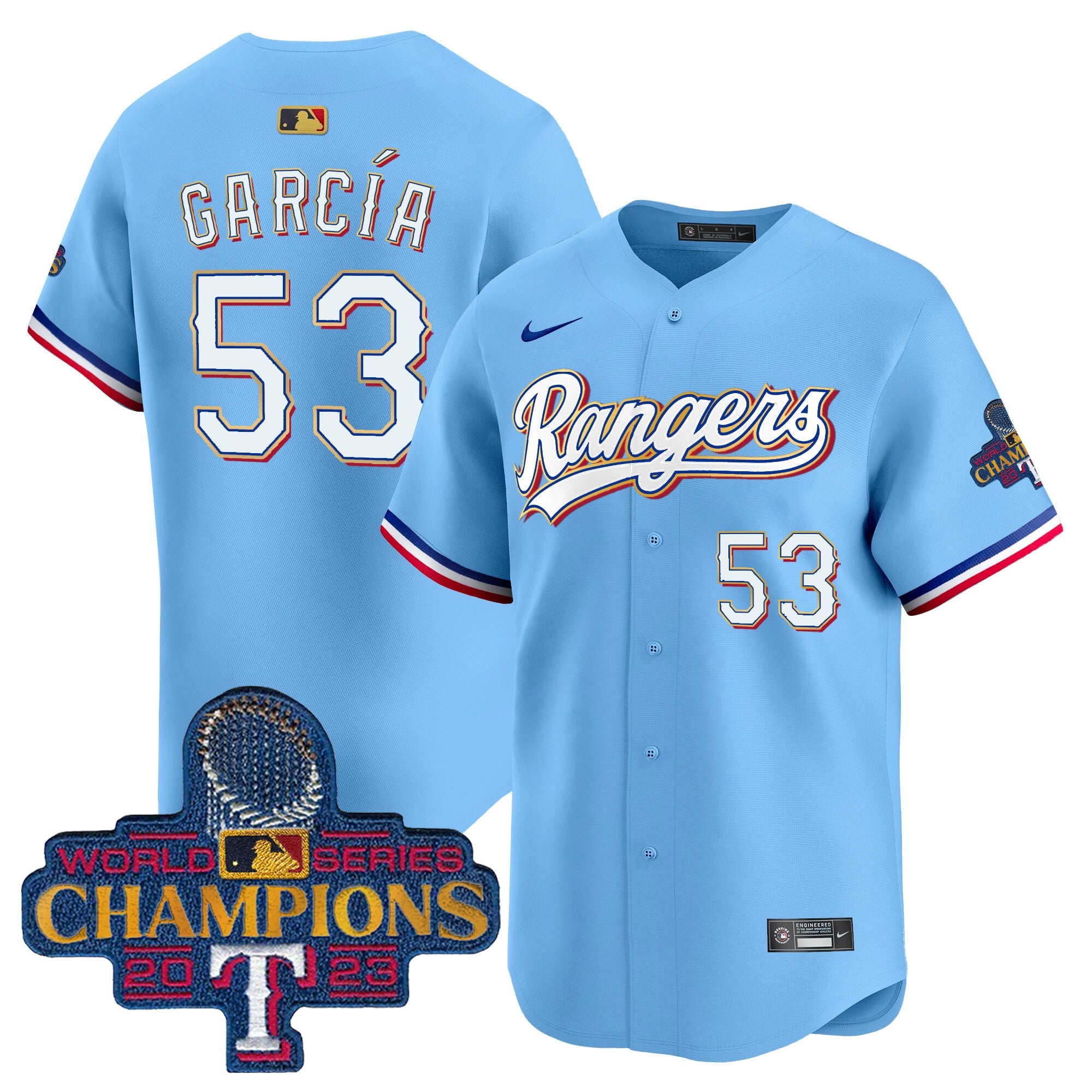 Men’s Texas 2023 World Series Champions Gold Trim Vapor Premier Limited Jersey