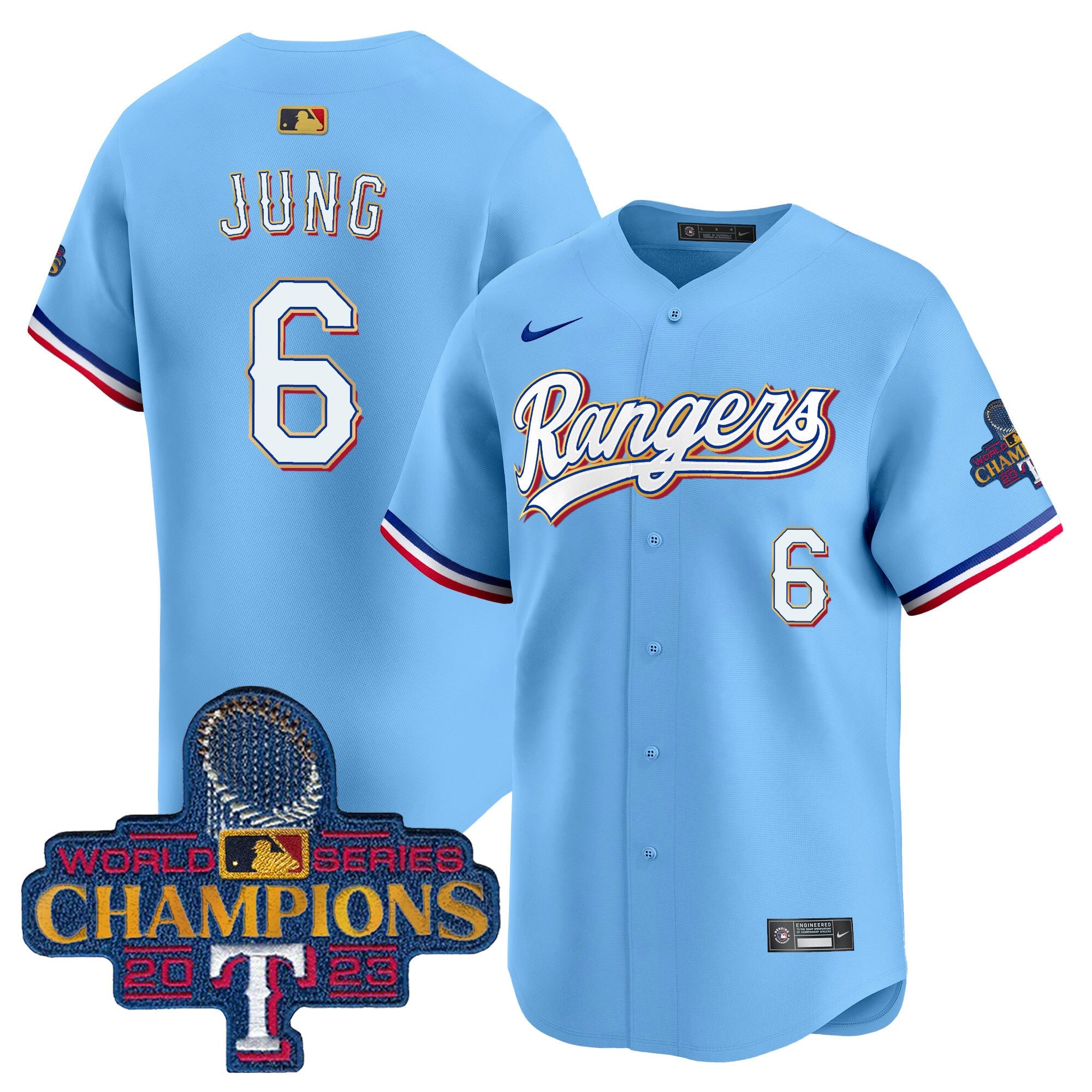 Men’s Texas 2023 World Series Champions Gold Trim Vapor Premier Limited Jersey