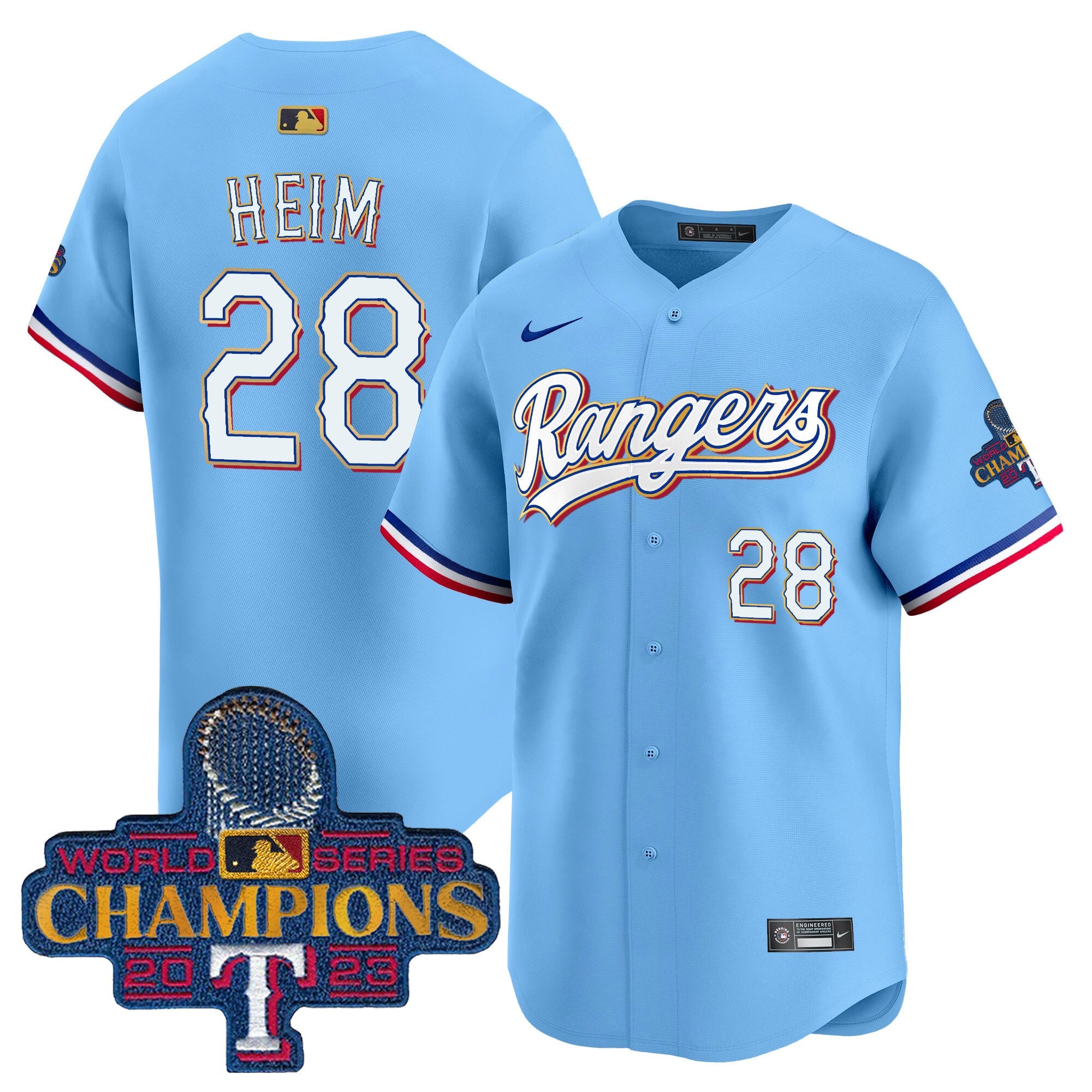 Men’s Texas 2023 World Series Champions Gold Trim Vapor Premier Limited Jersey