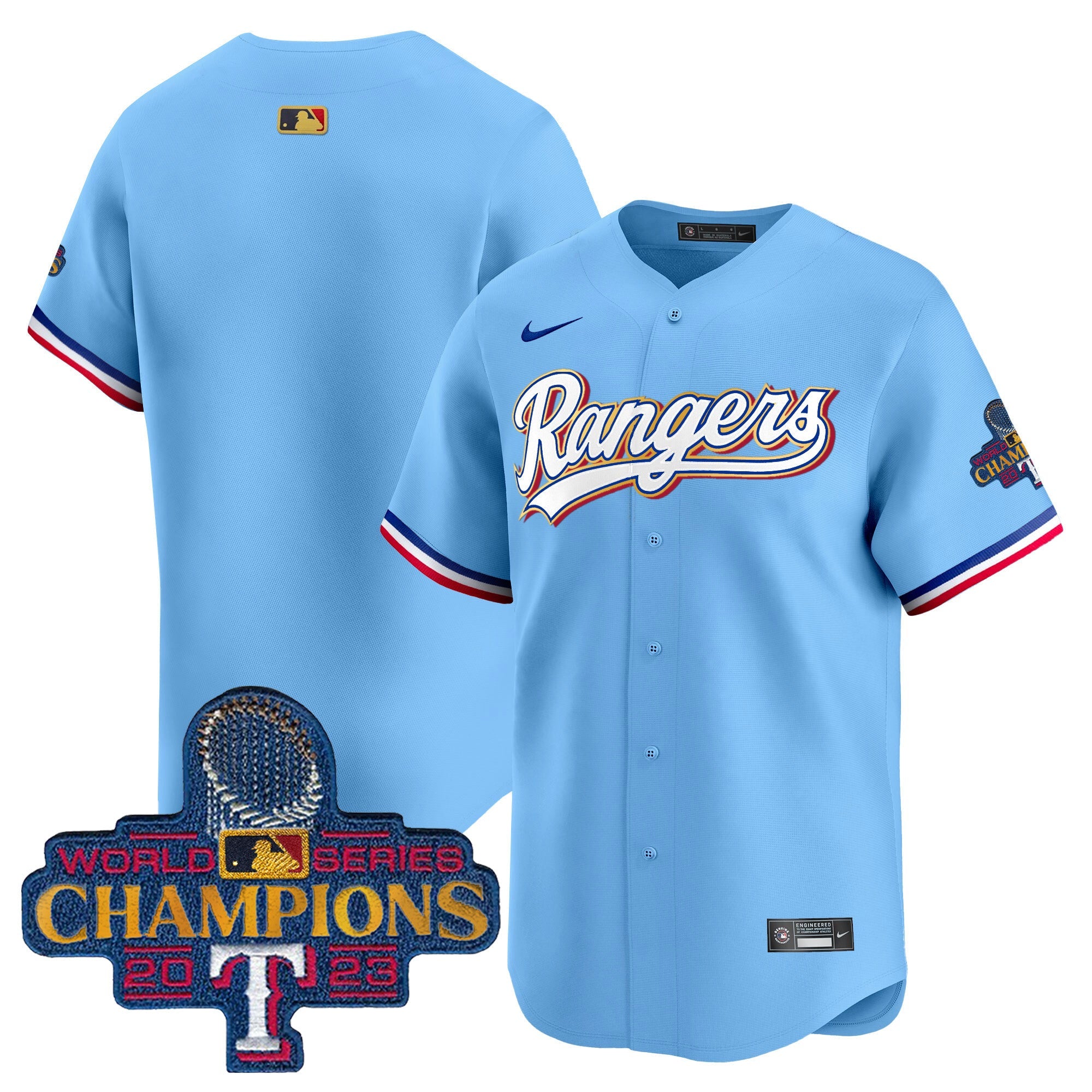 Men’s Texas 2023 World Series Champions Gold Trim Vapor Premier Limited Jersey