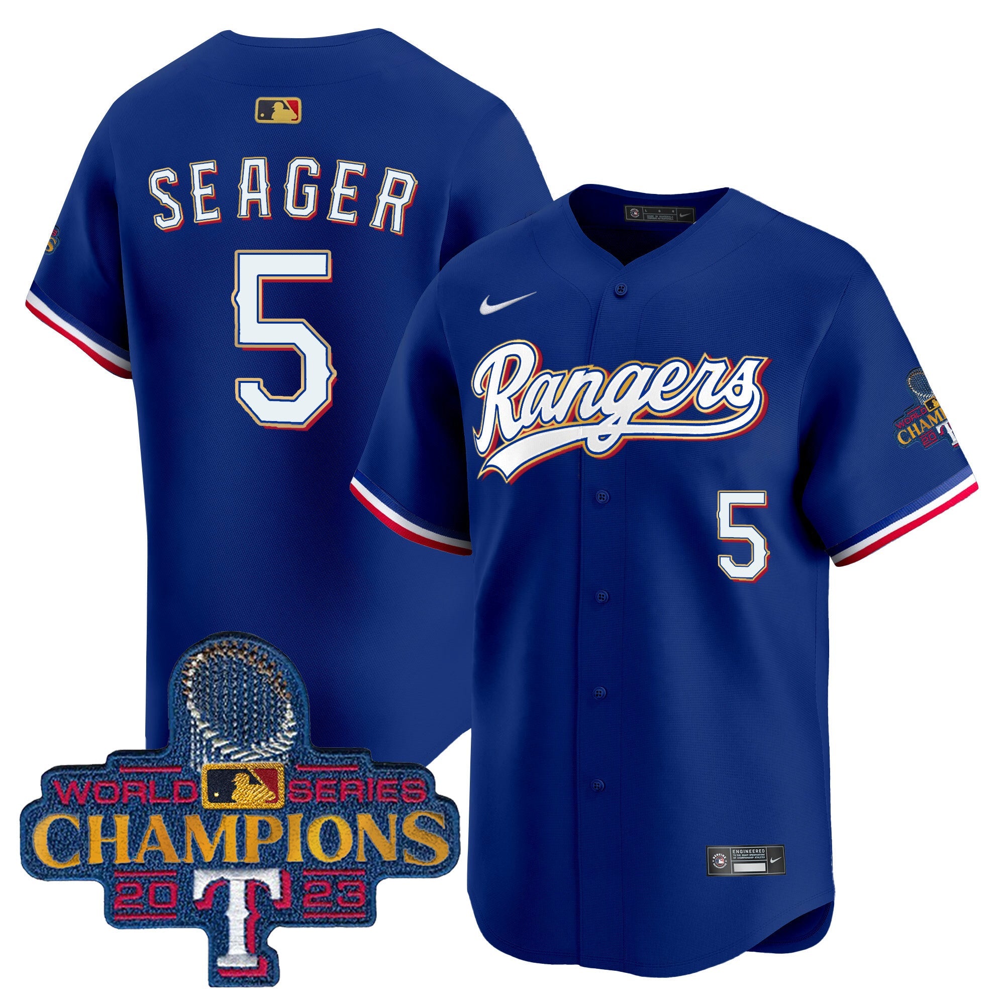 Men’s Texas 2023 World Series Champions Gold Trim Vapor Premier Limited Jersey