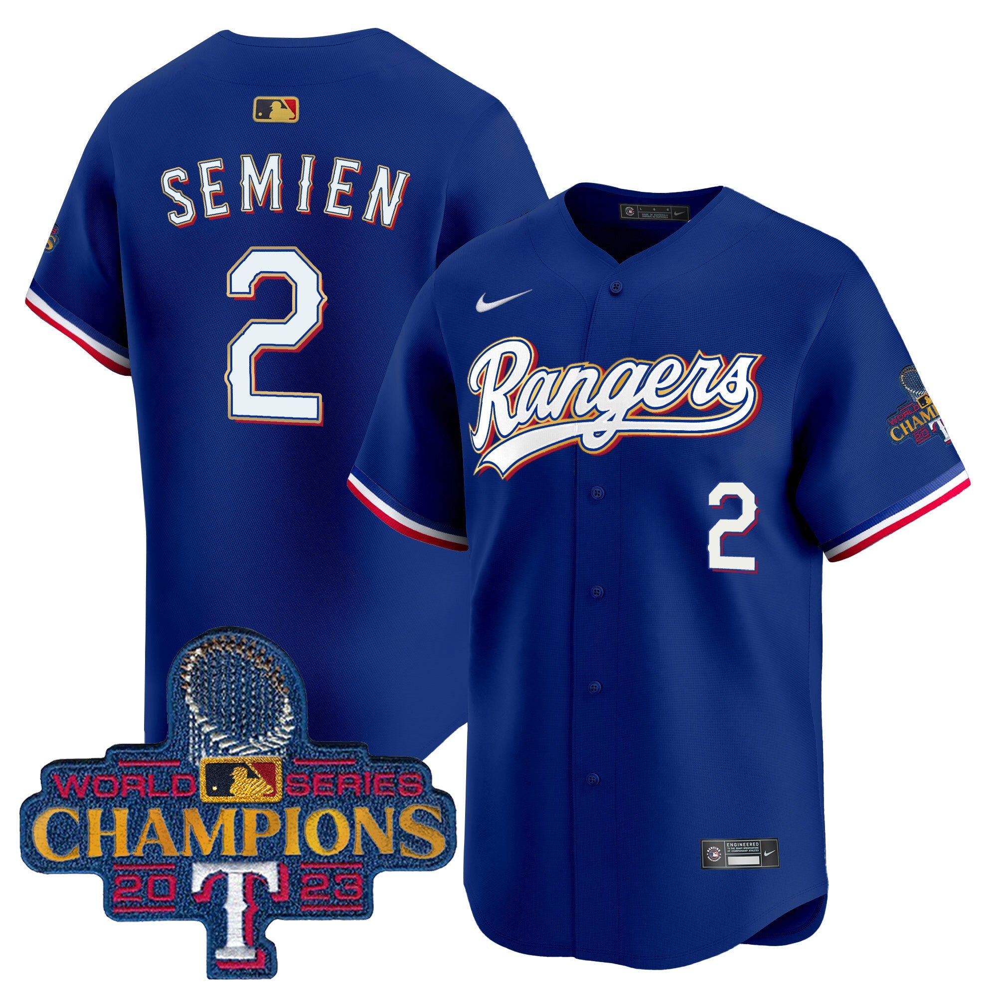 Men’s Texas 2023 World Series Champions Gold Trim Vapor Premier Limited Jersey