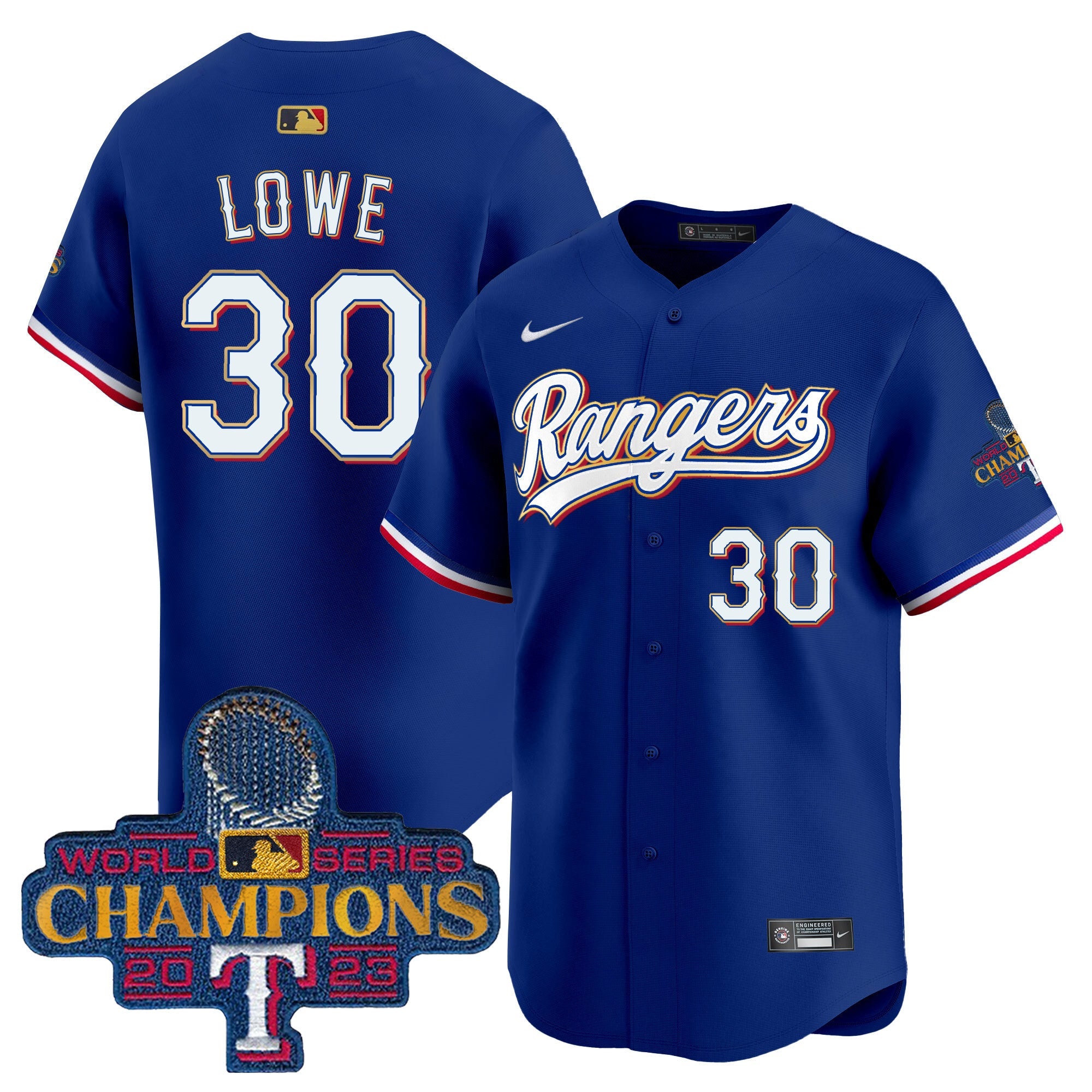 Men’s Texas 2023 World Series Champions Gold Trim Vapor Premier Limited Jersey