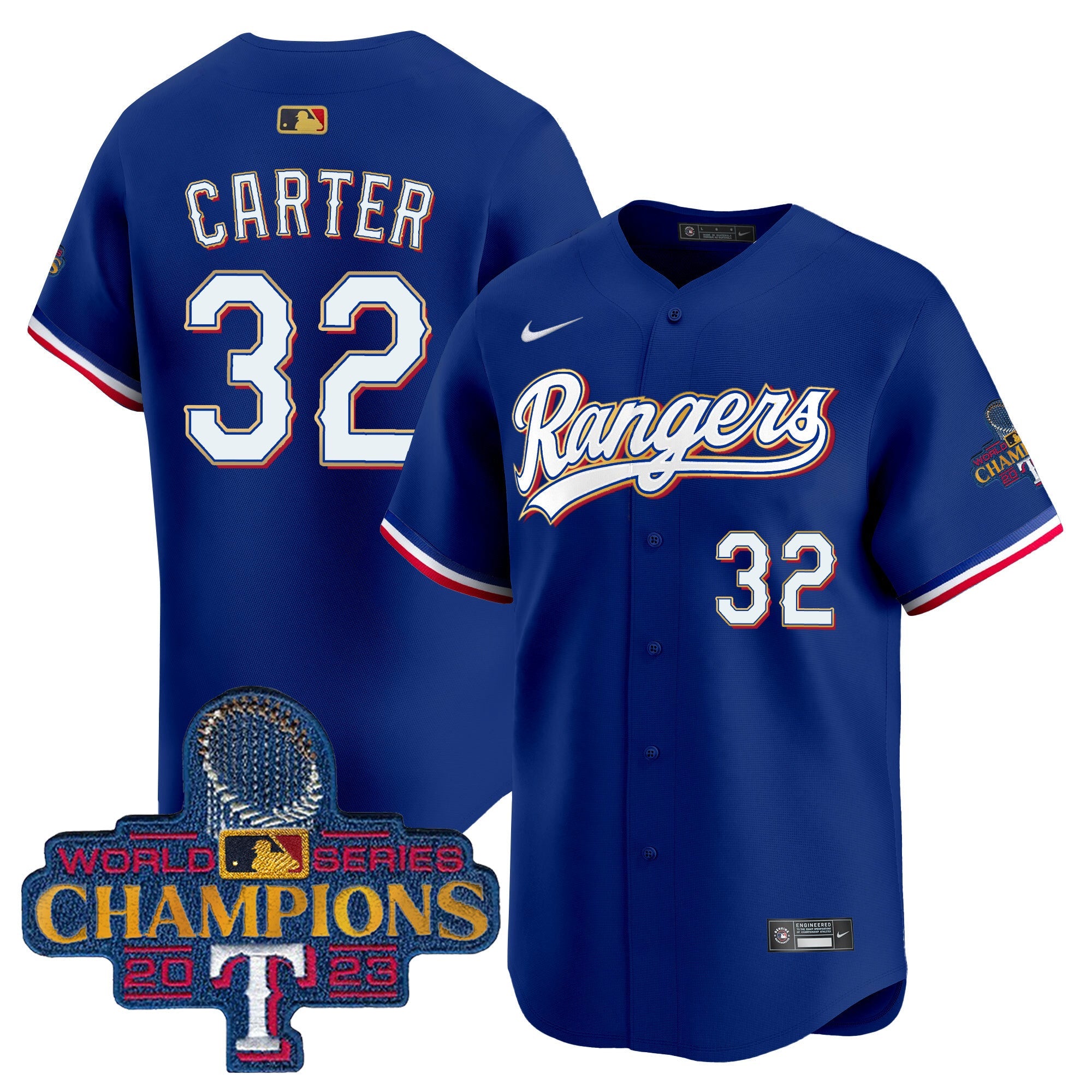 Men’s Texas 2023 World Series Champions Gold Trim Vapor Premier Limited Jersey