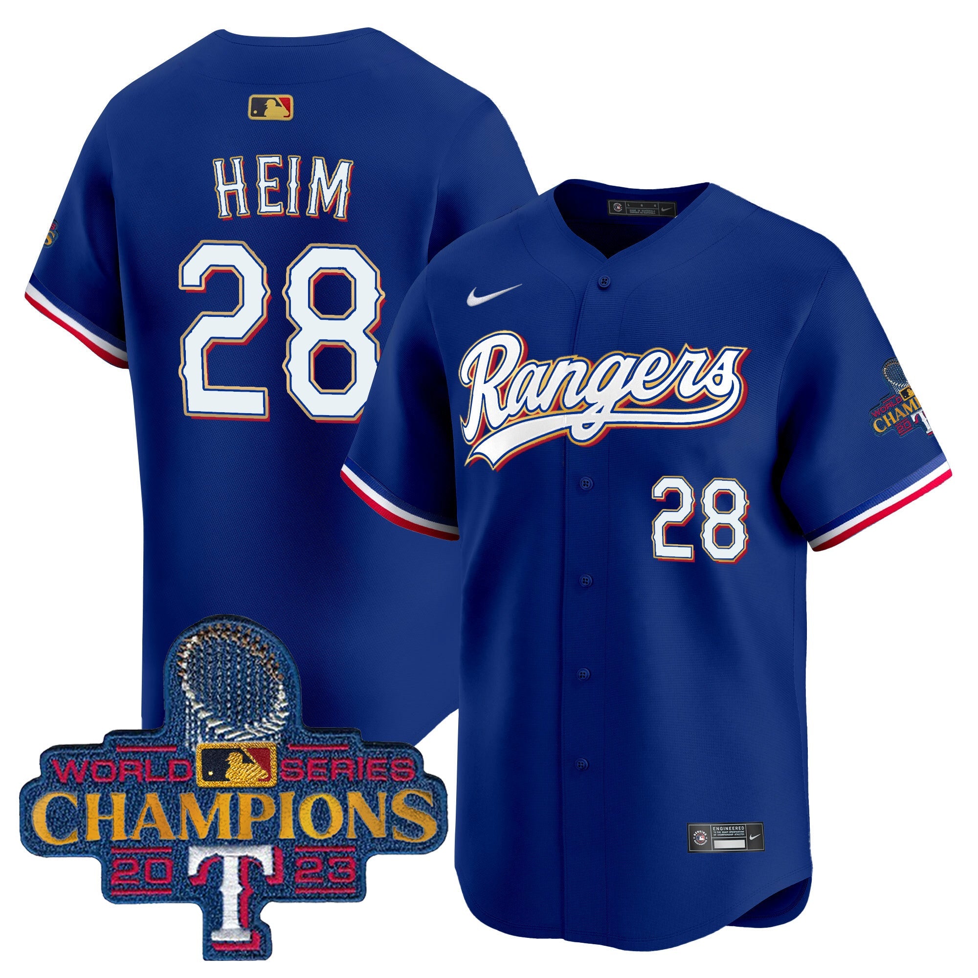 Men’s Texas 2023 World Series Champions Gold Trim Vapor Premier Limited Jersey