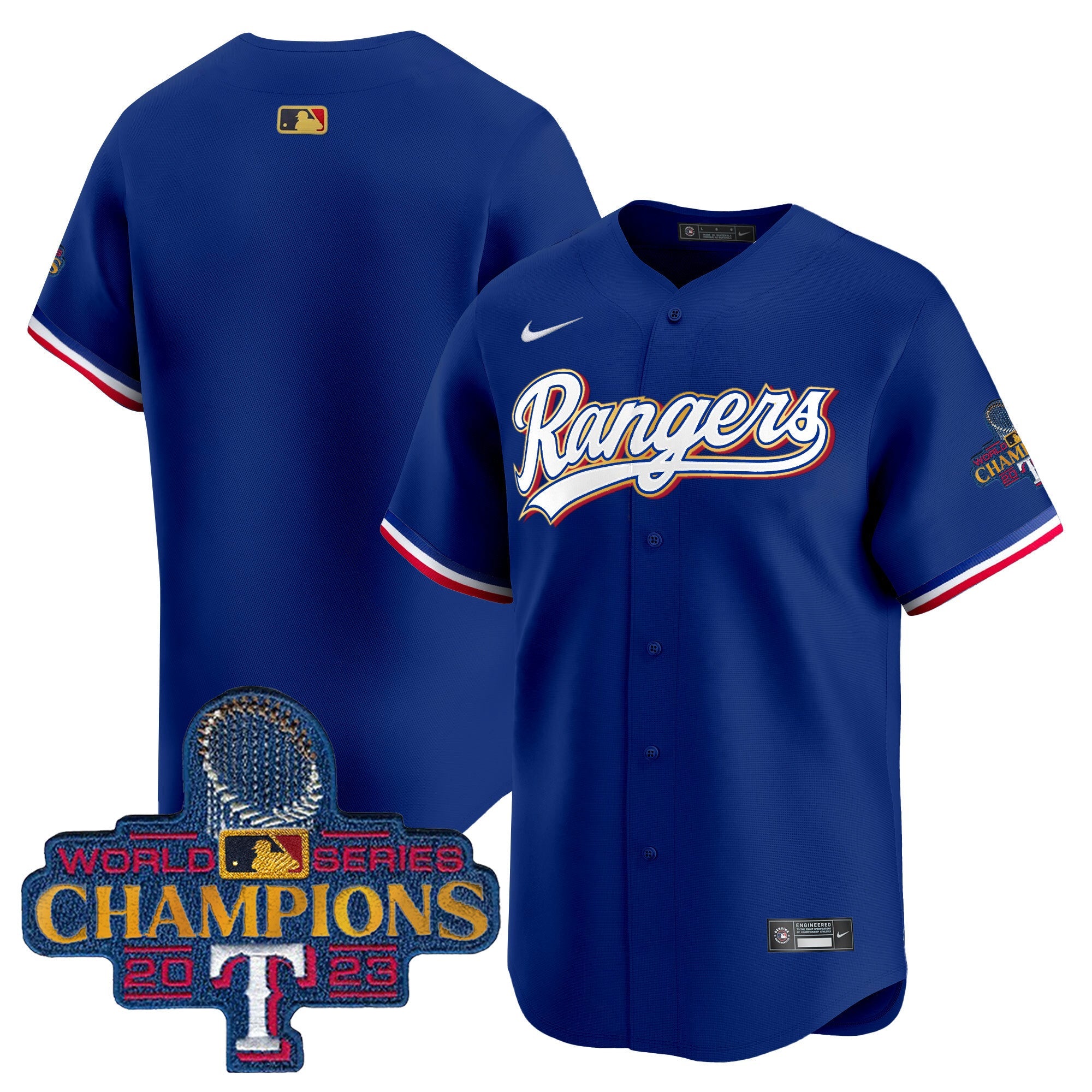 Men’s Texas 2023 World Series Champions Gold Trim Vapor Premier Limited Jersey