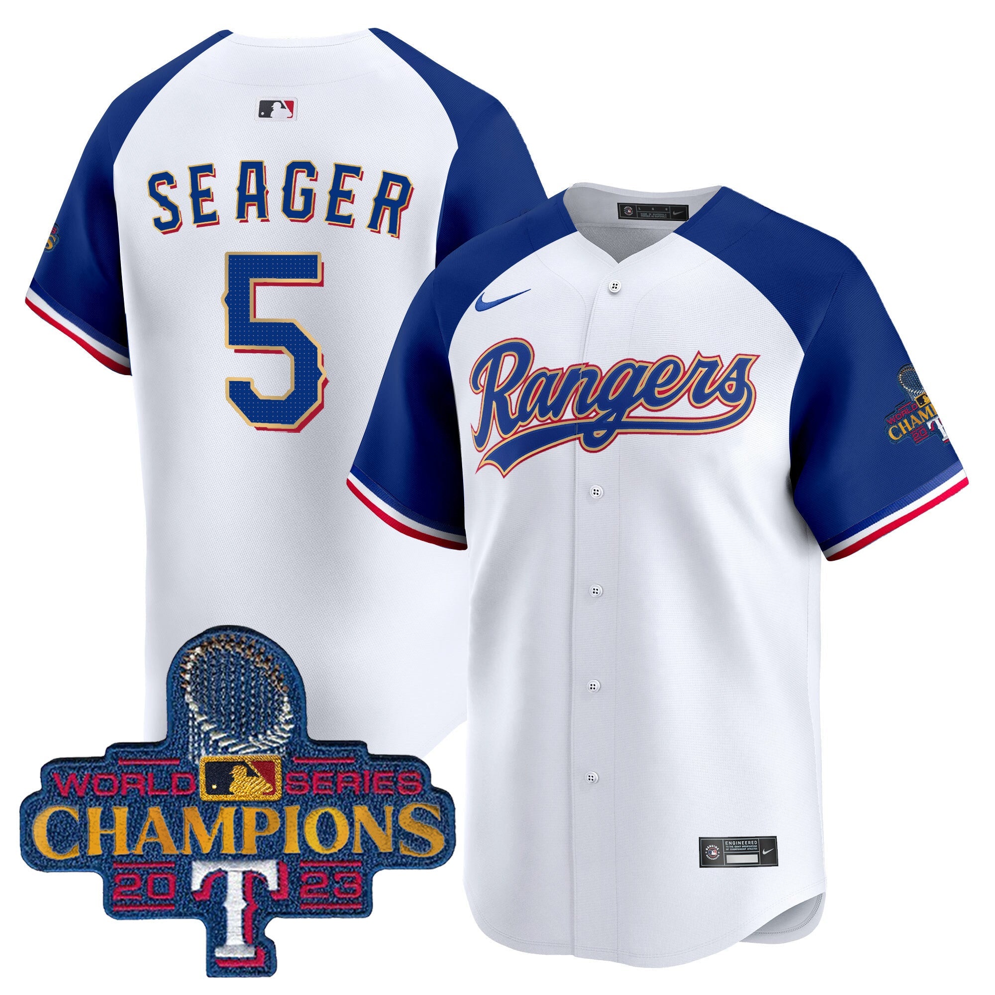 Men’s Texas 2023 World Series Champions Gold Trim Vapor Premier Limited Jersey