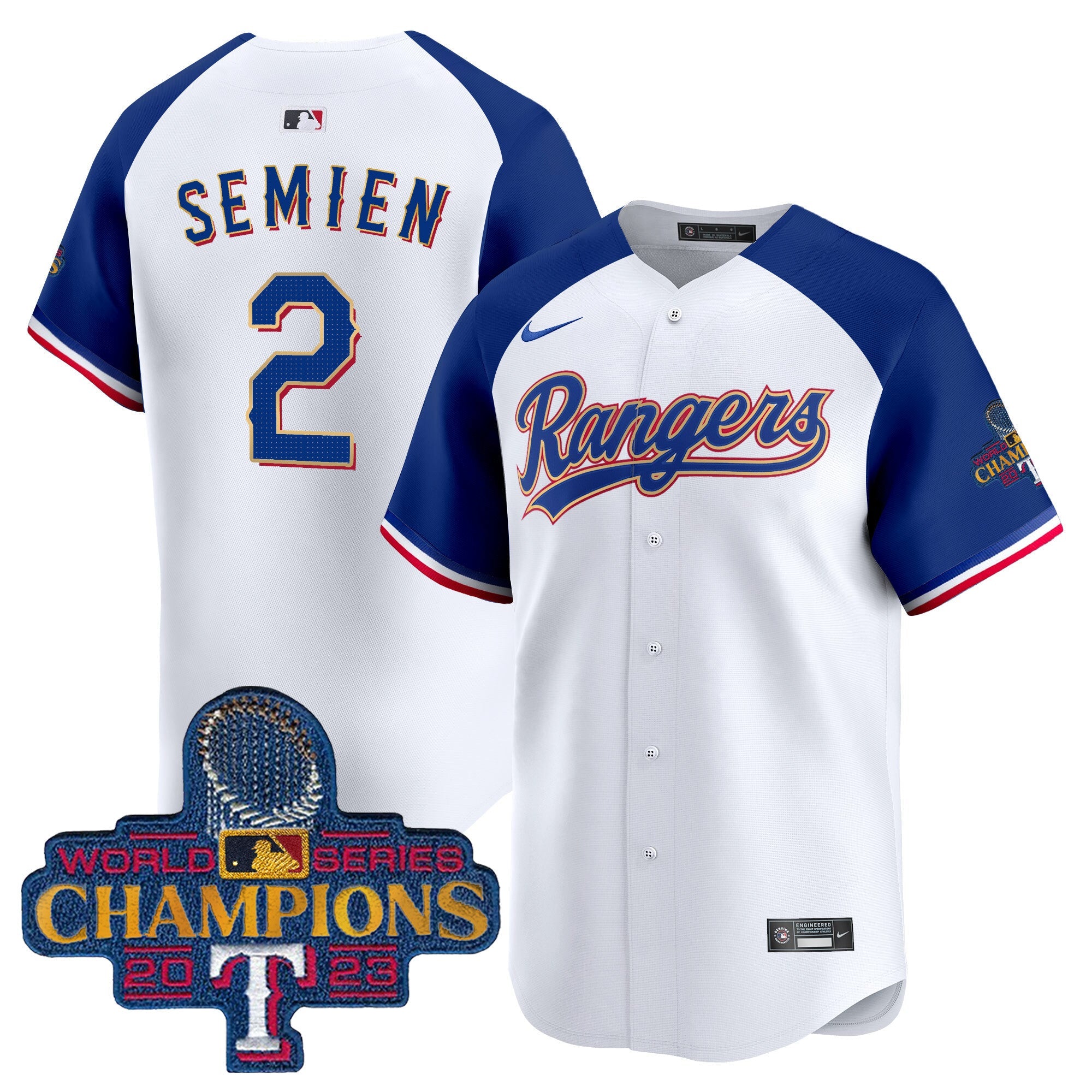 Men’s Texas 2023 World Series Champions Gold Trim Vapor Premier Limited Jersey