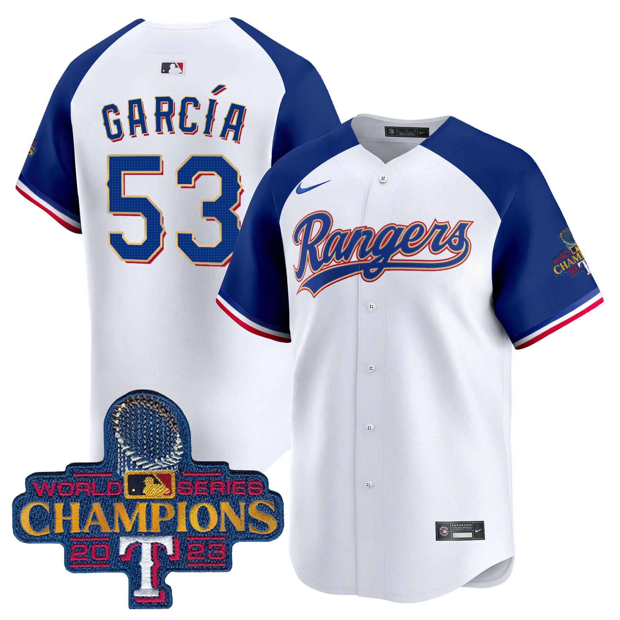 Men’s Texas 2023 World Series Champions Gold Trim Vapor Premier Limited Jersey