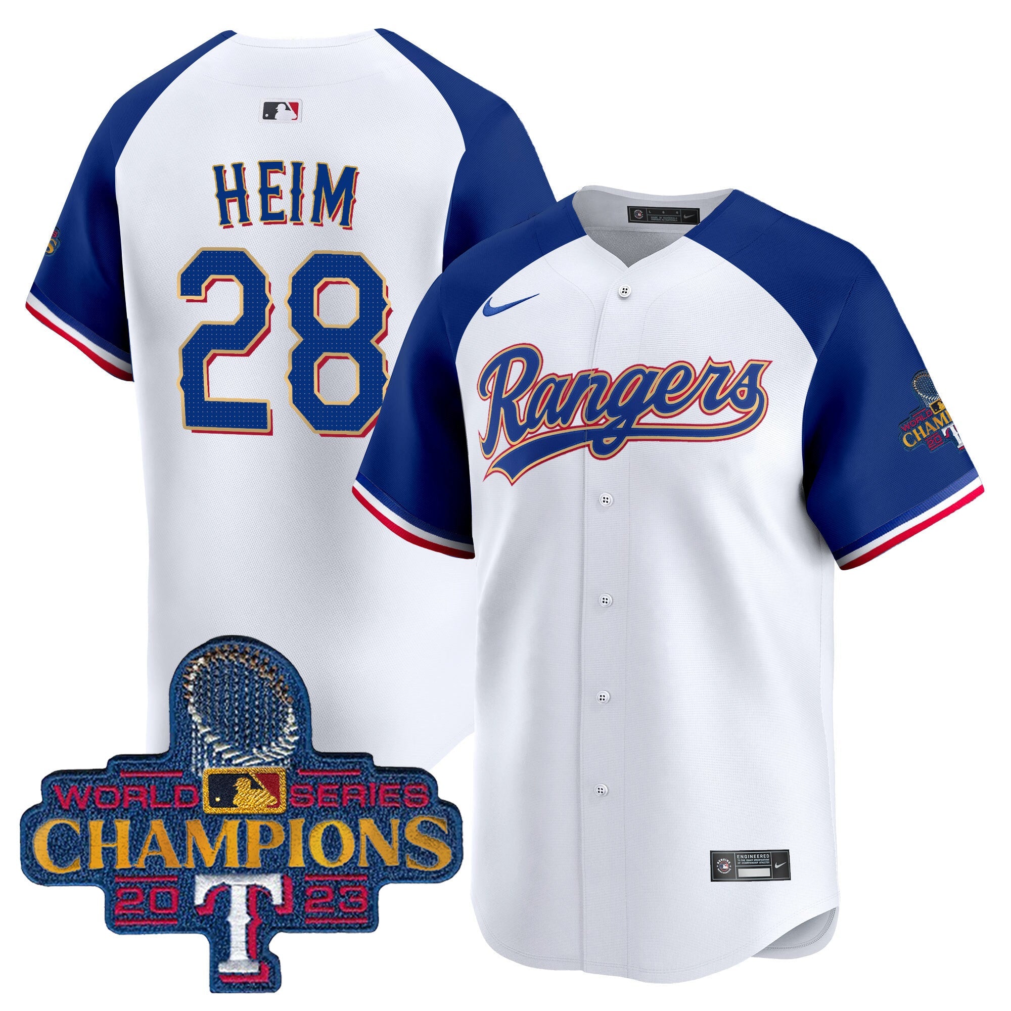 Men’s Texas 2023 World Series Champions Gold Trim Vapor Premier Limited Jersey