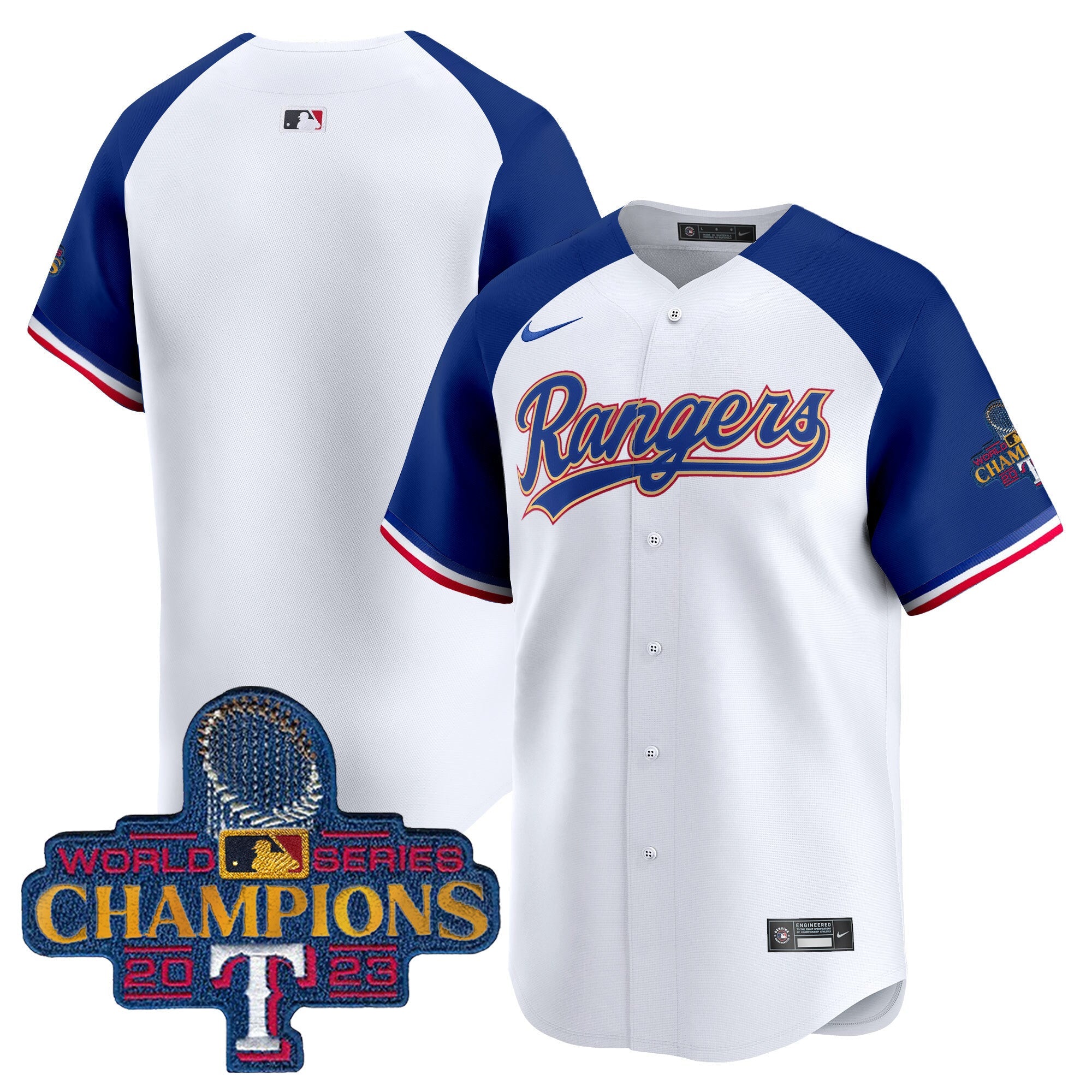 Men’s Texas 2023 World Series Champions Gold Trim Vapor Premier Limited Jersey