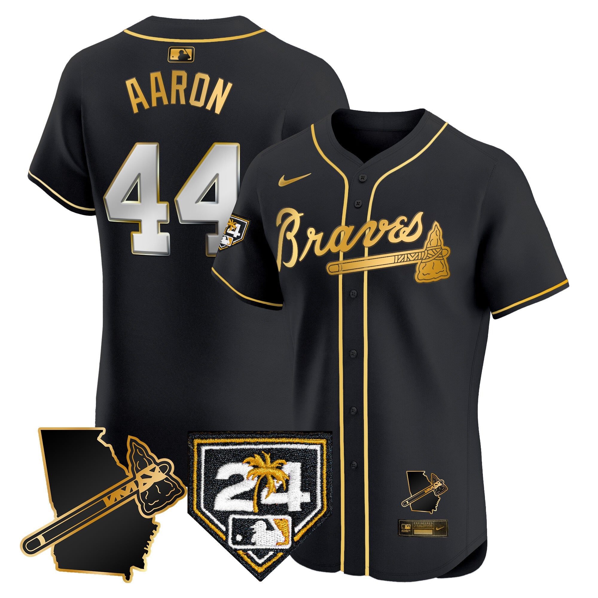 Men’s Atlanta 2024 Spring Training & Georgia Patch Vapor Premier Elite Jersey