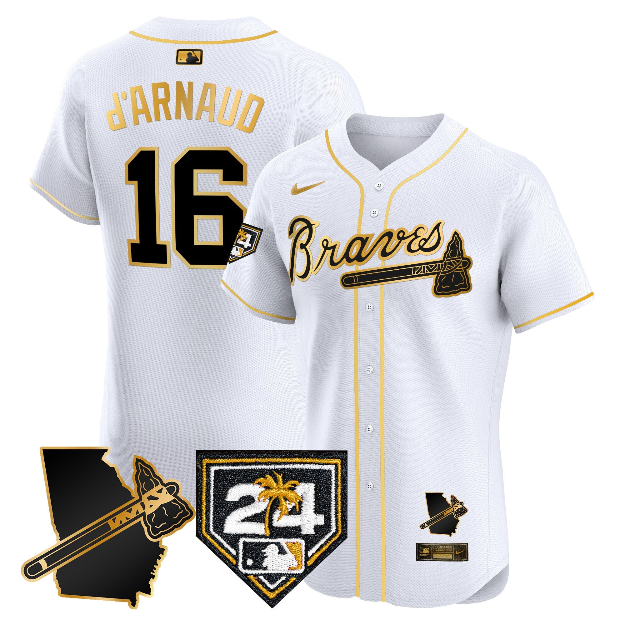Men’s Atlanta 2024 Spring Training & Georgia Patch Vapor Premier Elite Jersey