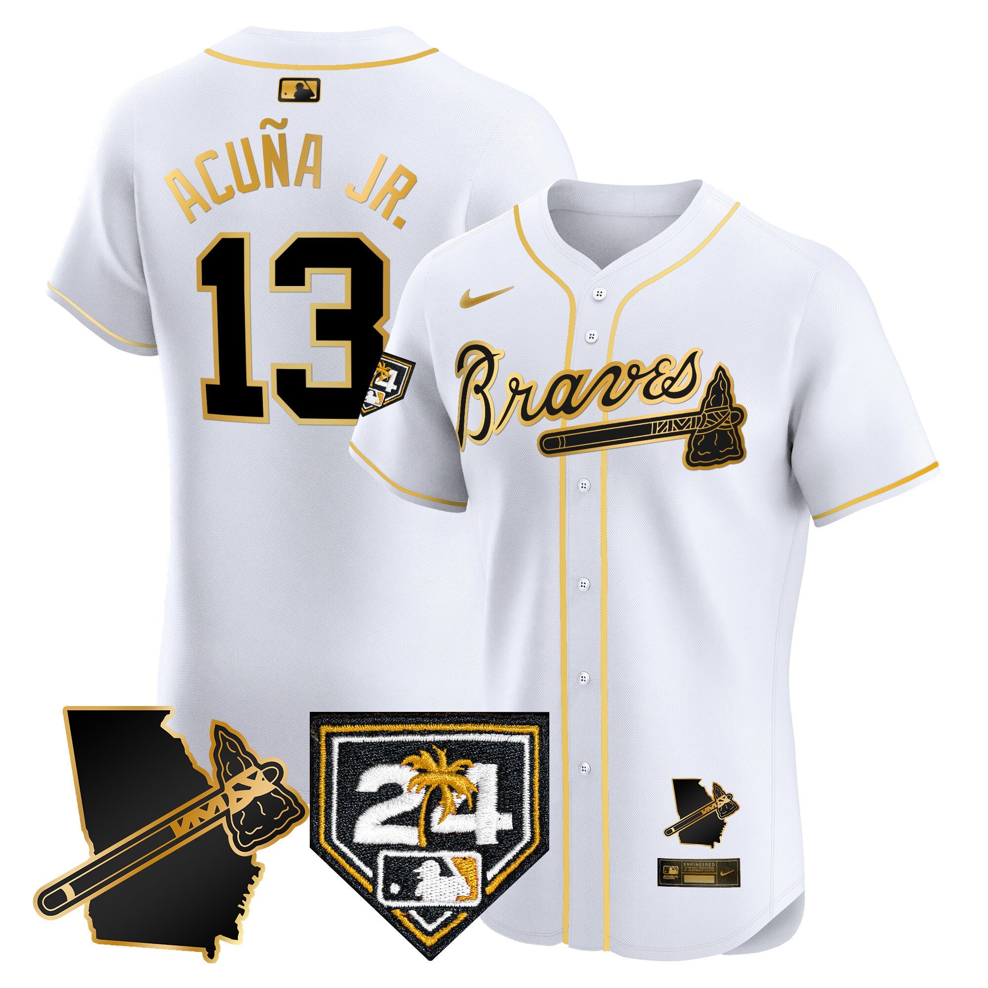 Men’s Atlanta 2024 Spring Training & Georgia Patch Vapor Premier Elite Jersey