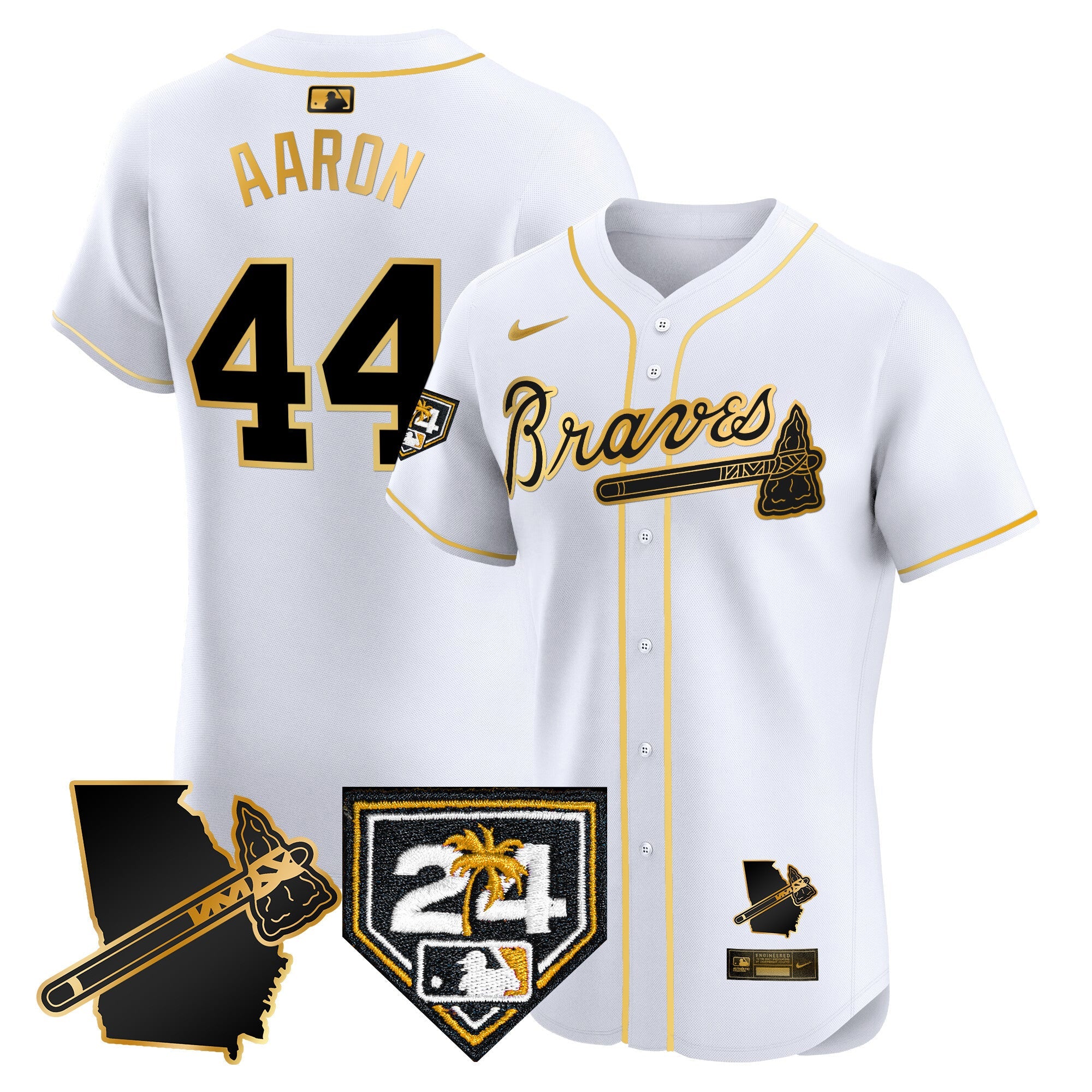 Men’s Atlanta 2024 Spring Training & Georgia Patch Vapor Premier Elite Jersey
