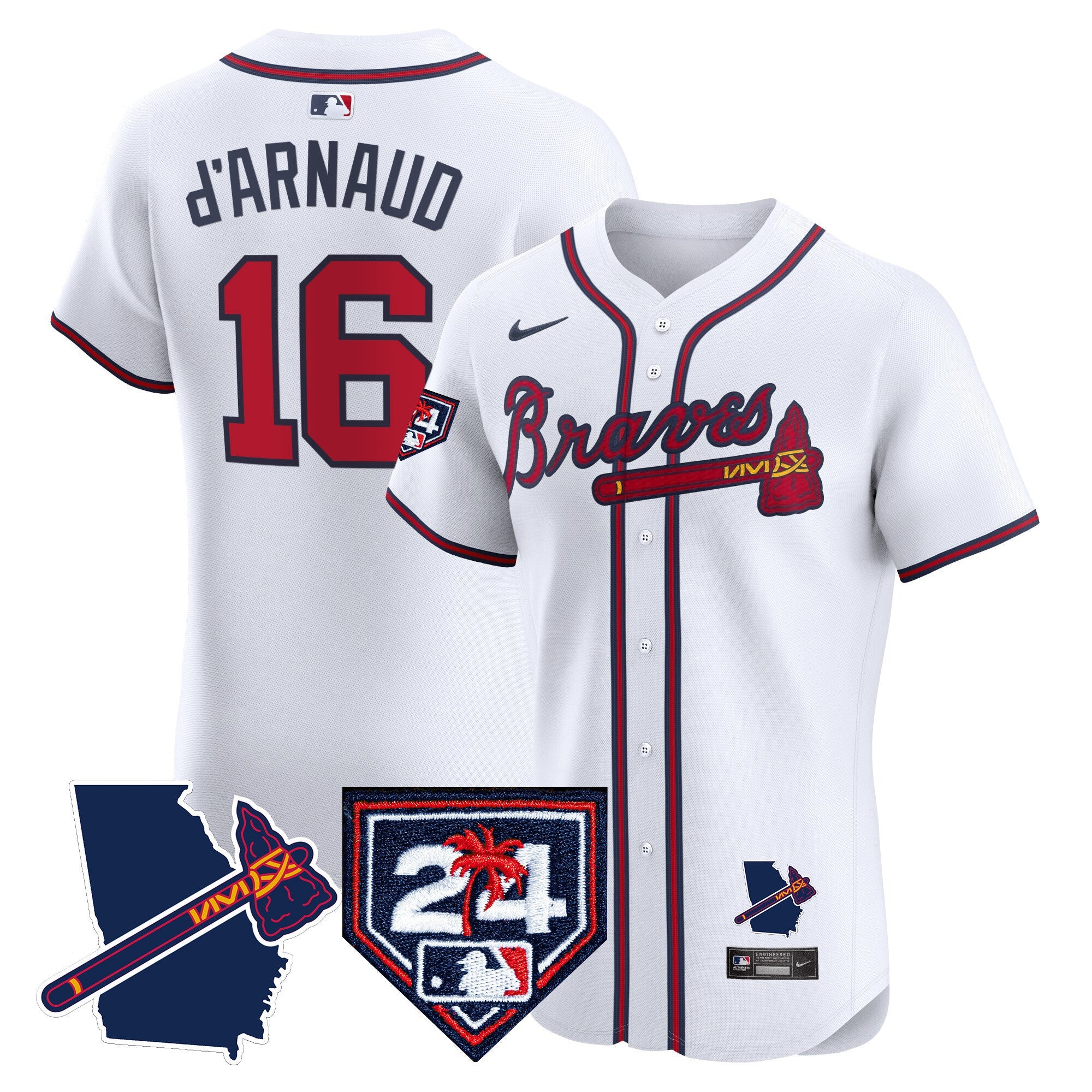 Men’s Atlanta 2024 Spring Training & Georgia Patch Vapor Premier Elite Jersey