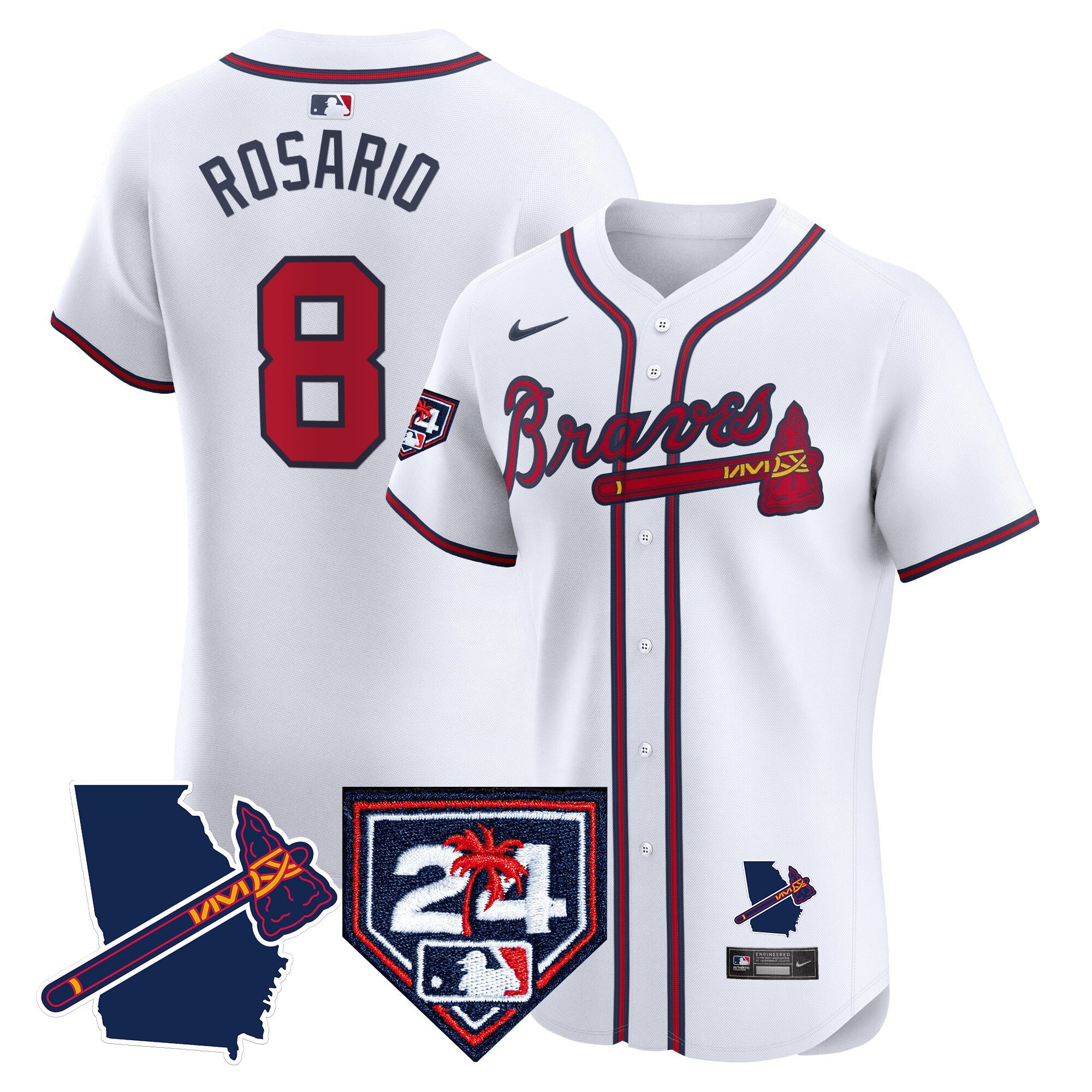 Men’s Atlanta 2024 Spring Training & Georgia Patch Vapor Premier Elite Jersey