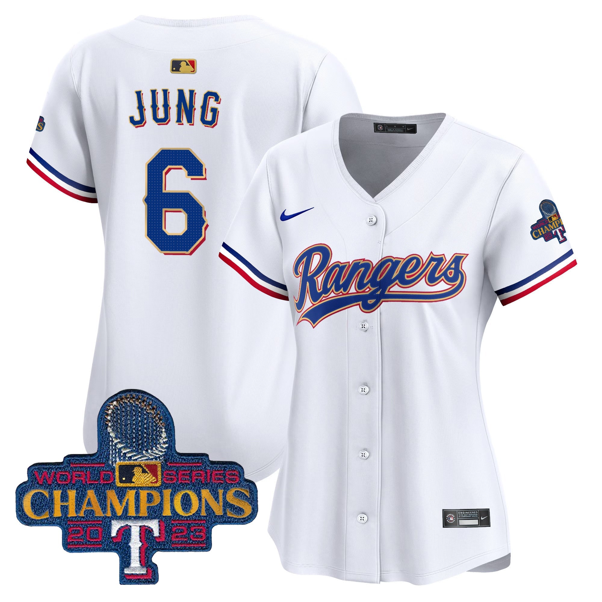 Women’s Texas 2023 World Series Champions Gold Trim Vapor Premier Limited Jersey