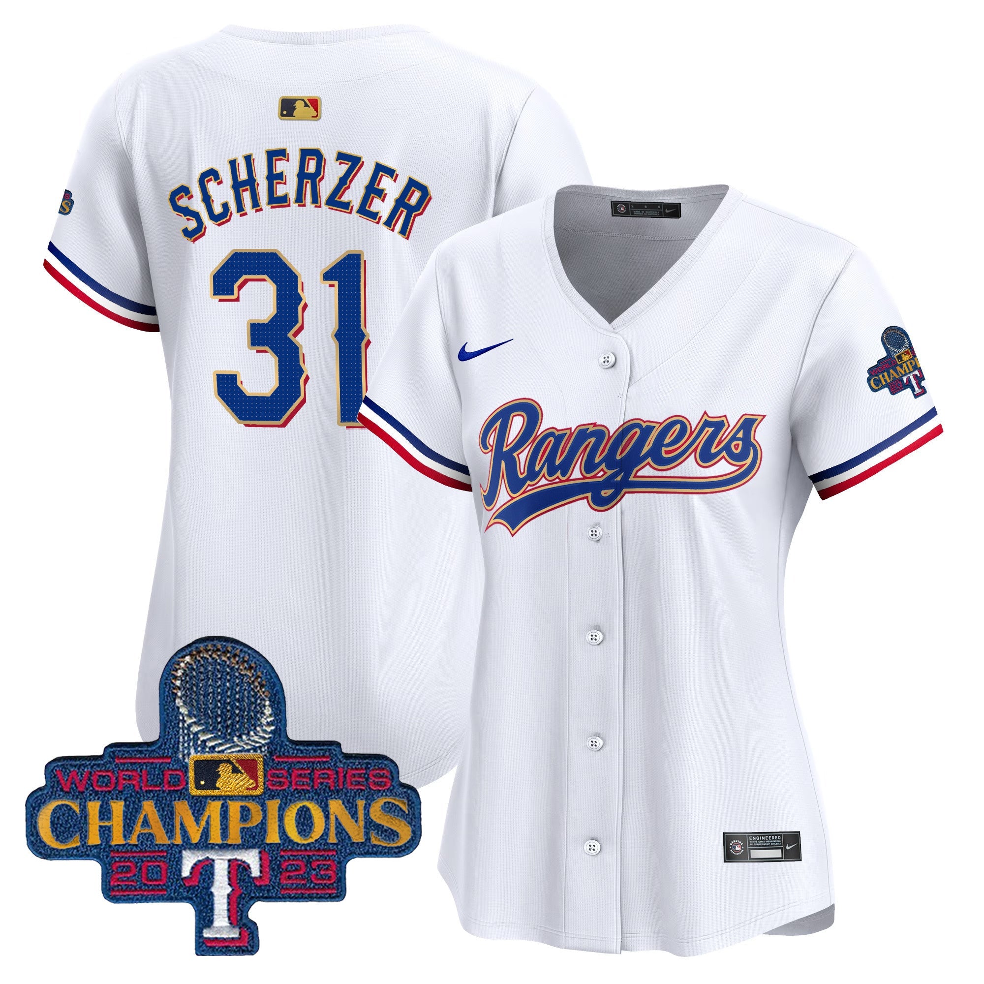 Women’s Texas 2023 World Series Champions Gold Trim Vapor Premier Limited Jersey