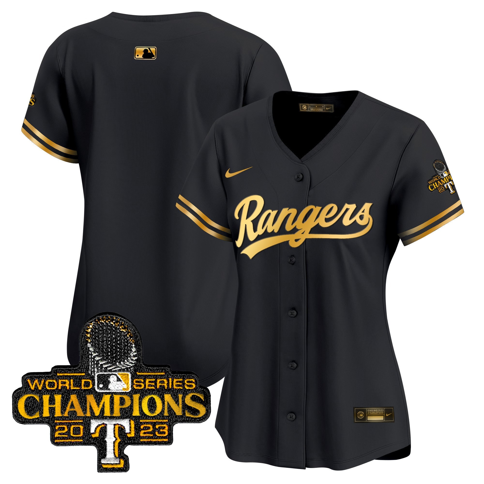 Women’s Texas 2023 World Series Champions Gold Trim Vapor Premier Limited Jersey