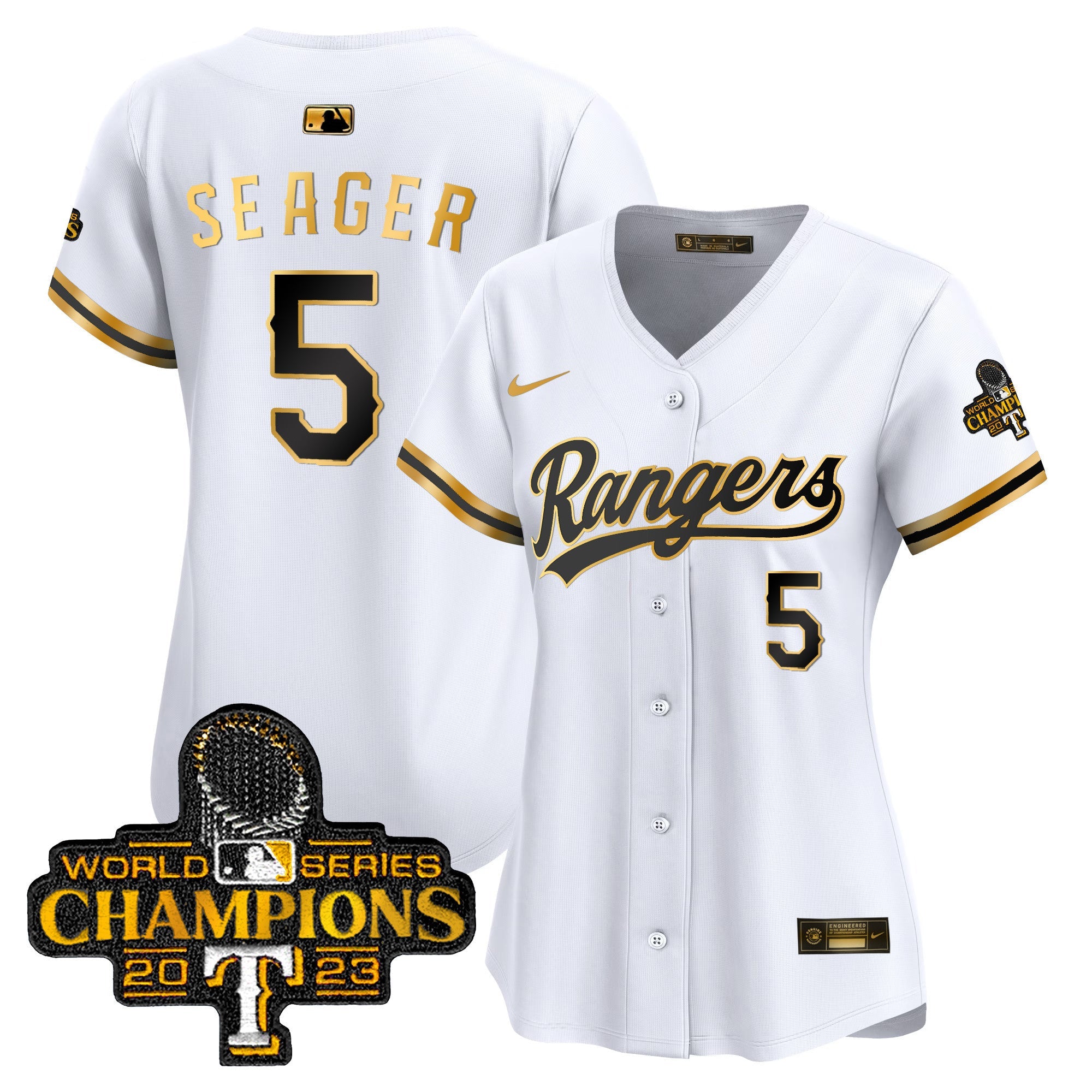 Women’s Texas 2023 World Series Champions Gold Trim Vapor Premier Limited Jersey