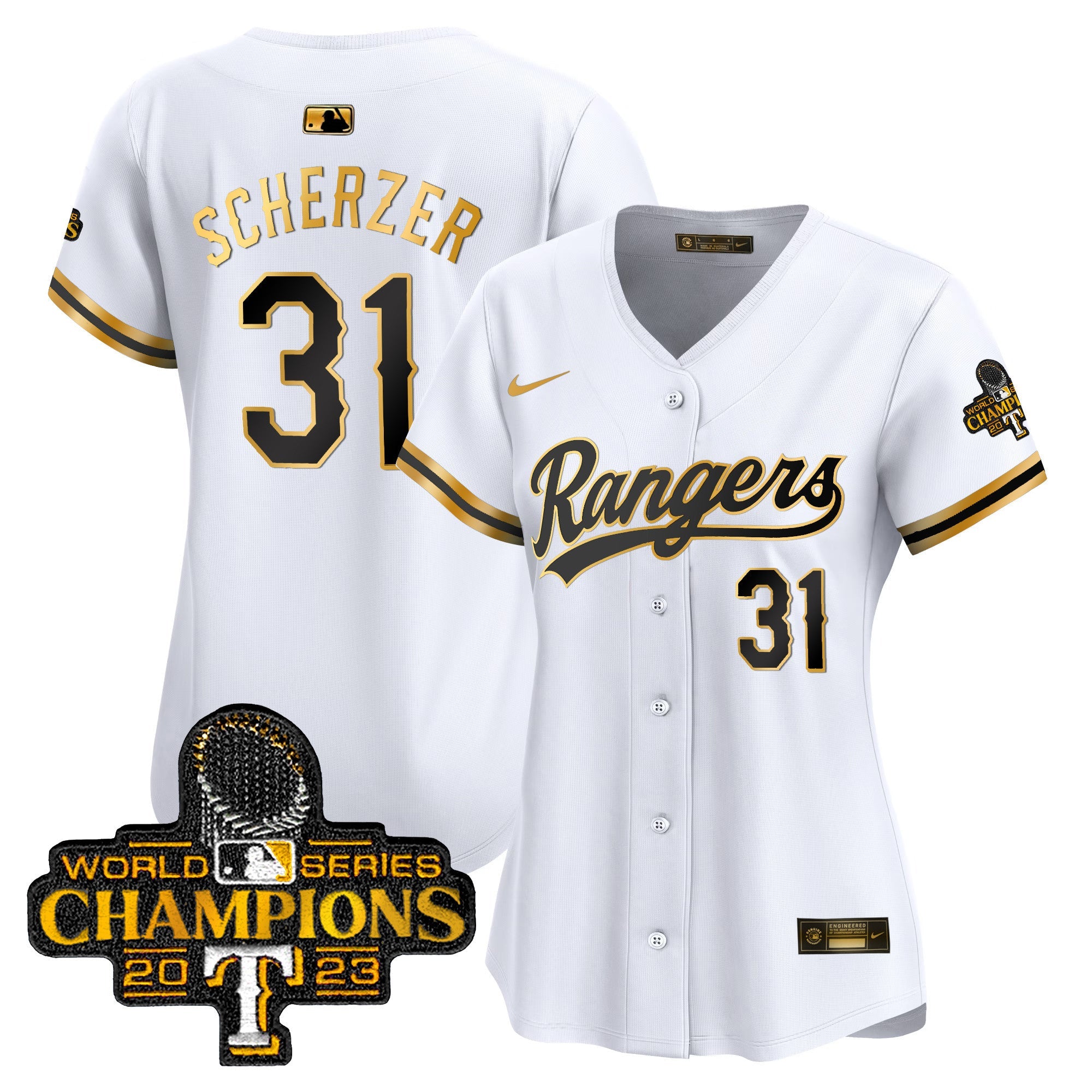 Women’s Texas 2023 World Series Champions Gold Trim Vapor Premier Limited Jersey