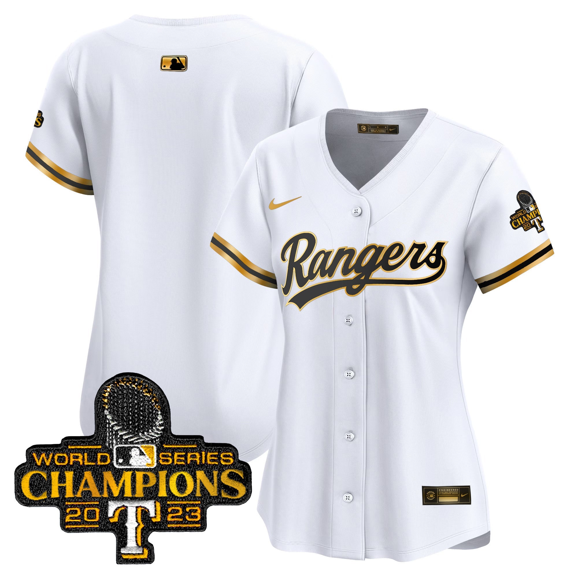 Women’s Texas 2023 World Series Champions Gold Trim Vapor Premier Limited Jersey