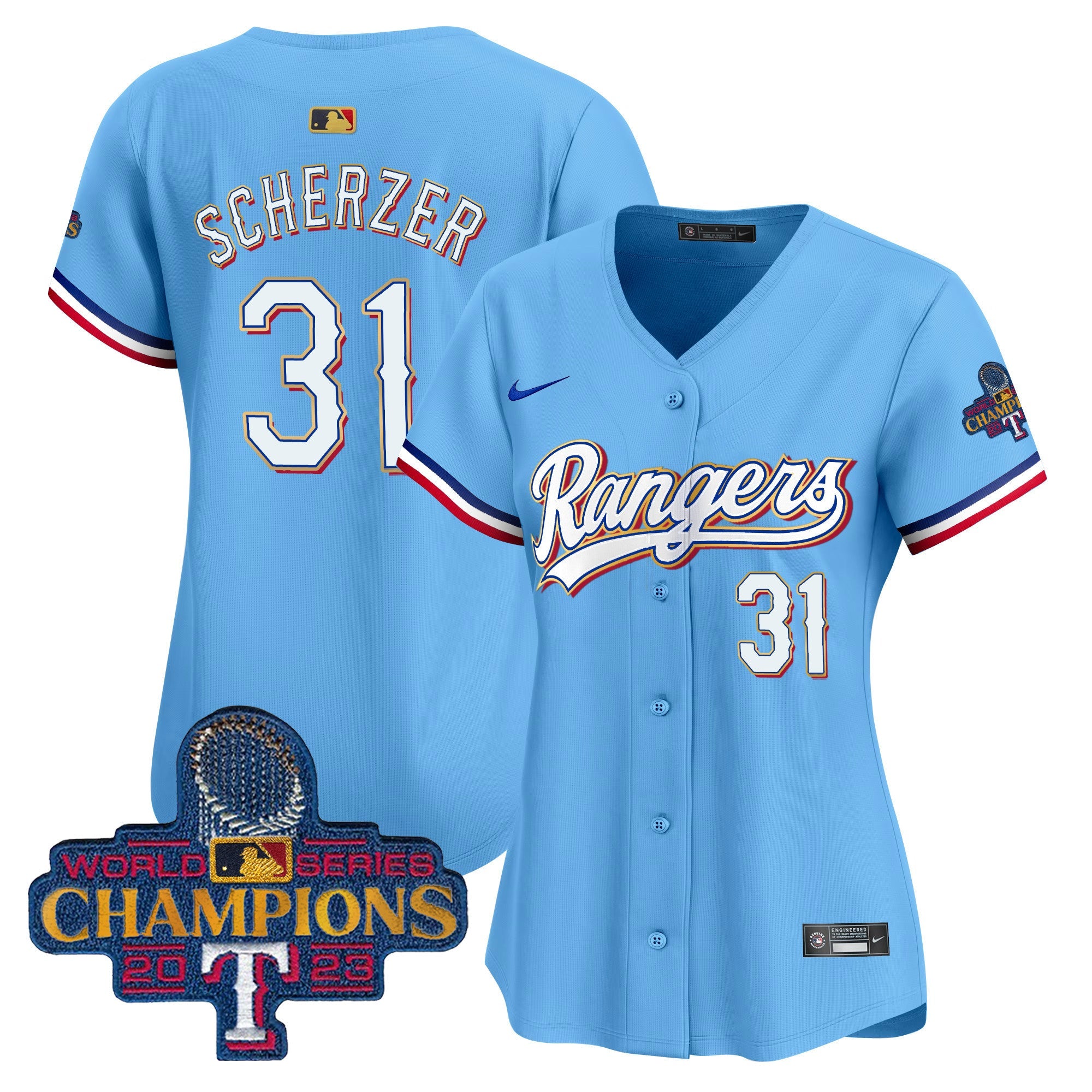 Women’s Texas 2023 World Series Champions Gold Trim Vapor Premier Limited Jersey