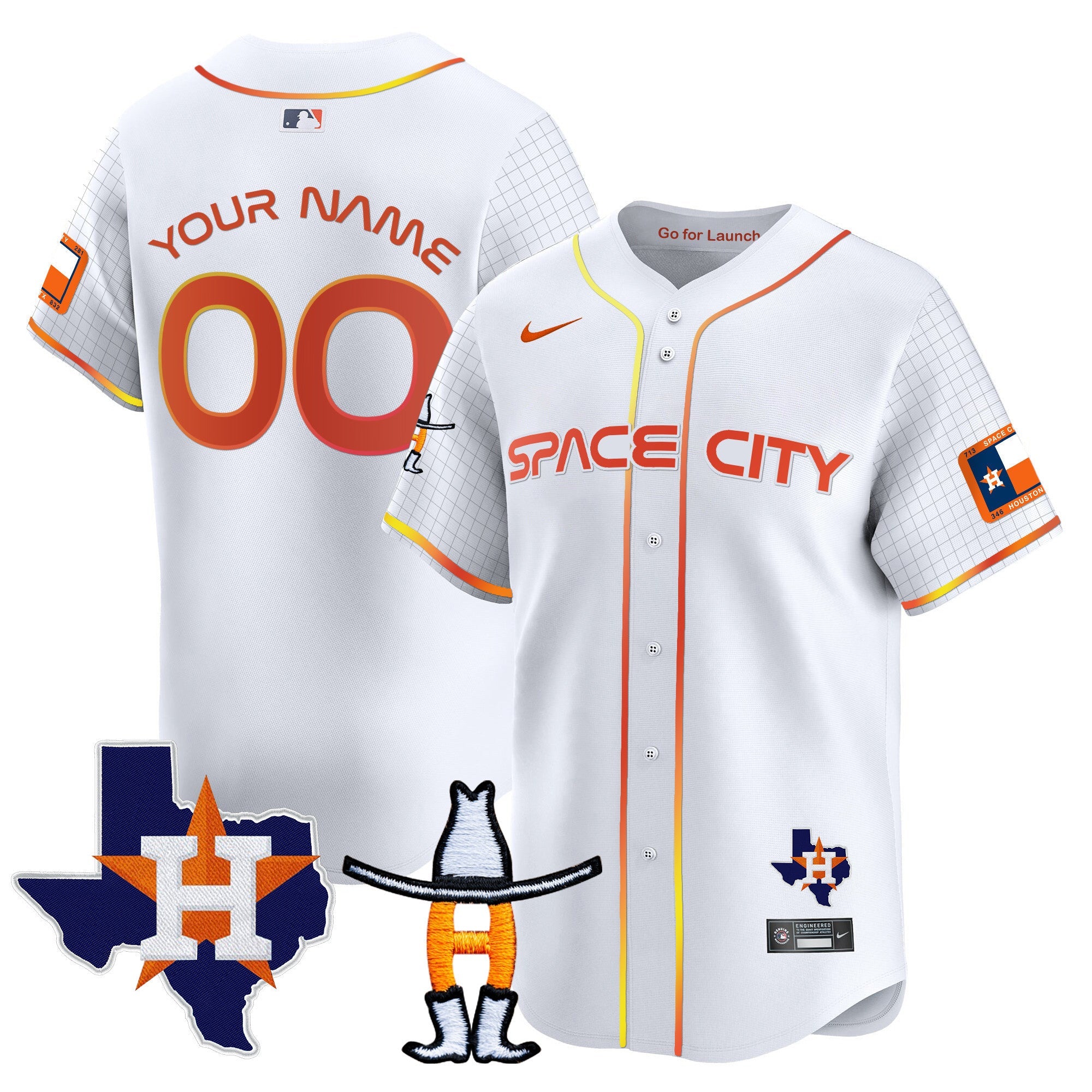 Houston Space City Texas Patch Vapor Premier Limited Custom Jersey