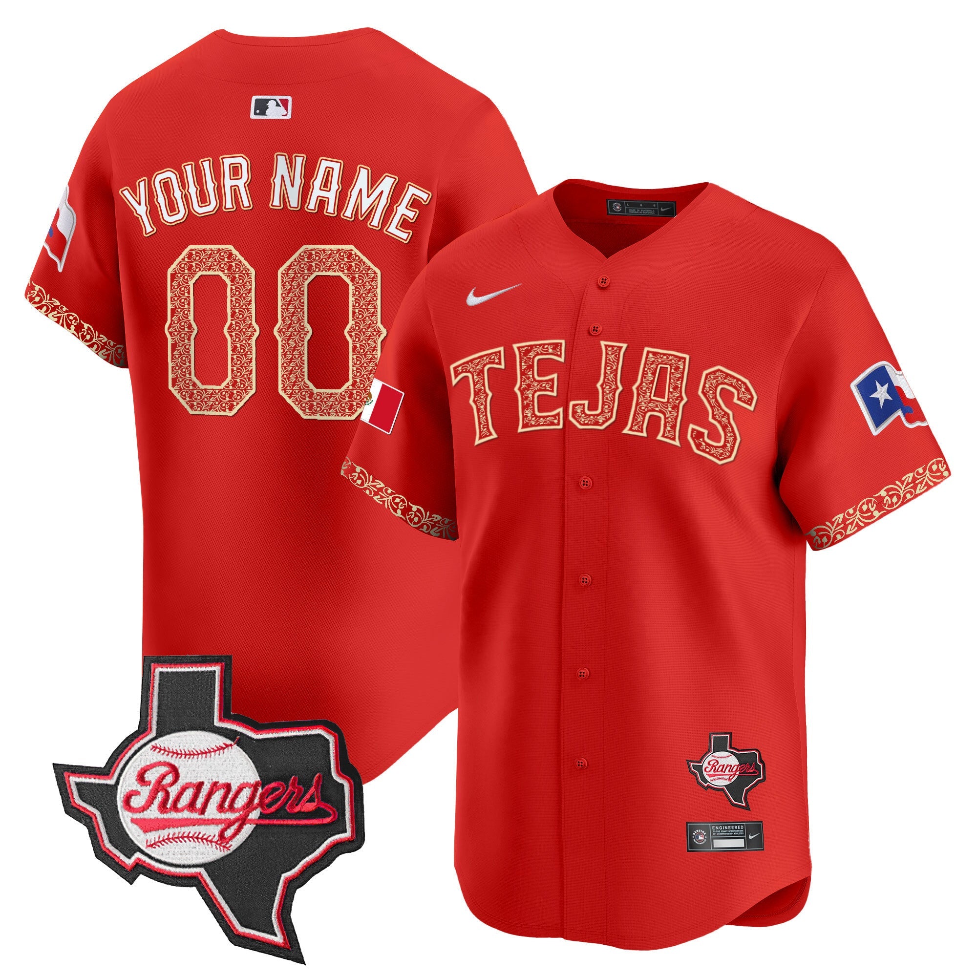 Texas Mexico Texas Patch Vapor Premier Limited Custom Jersey