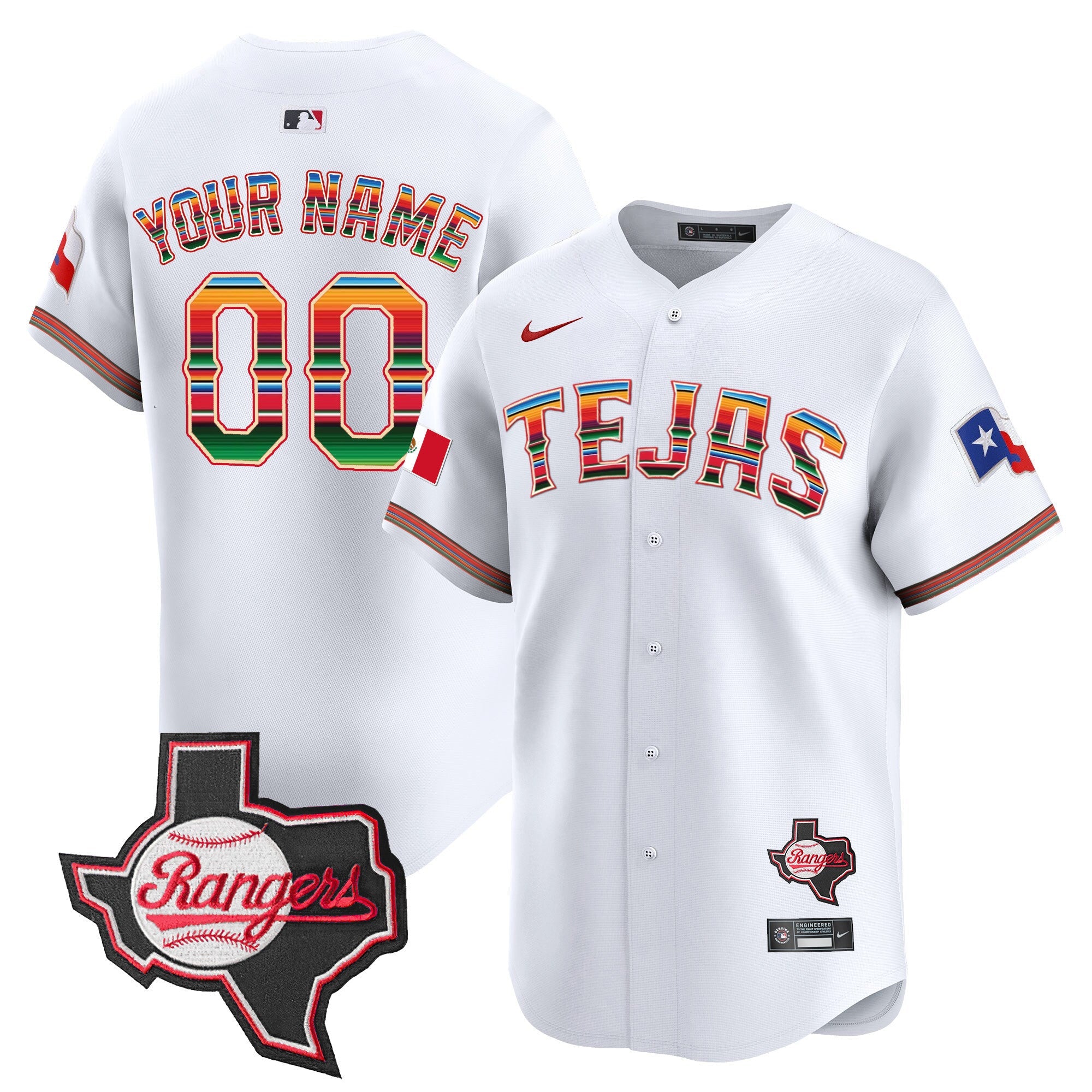Texas Mexico Texas Patch Vapor Premier Limited Custom Jersey