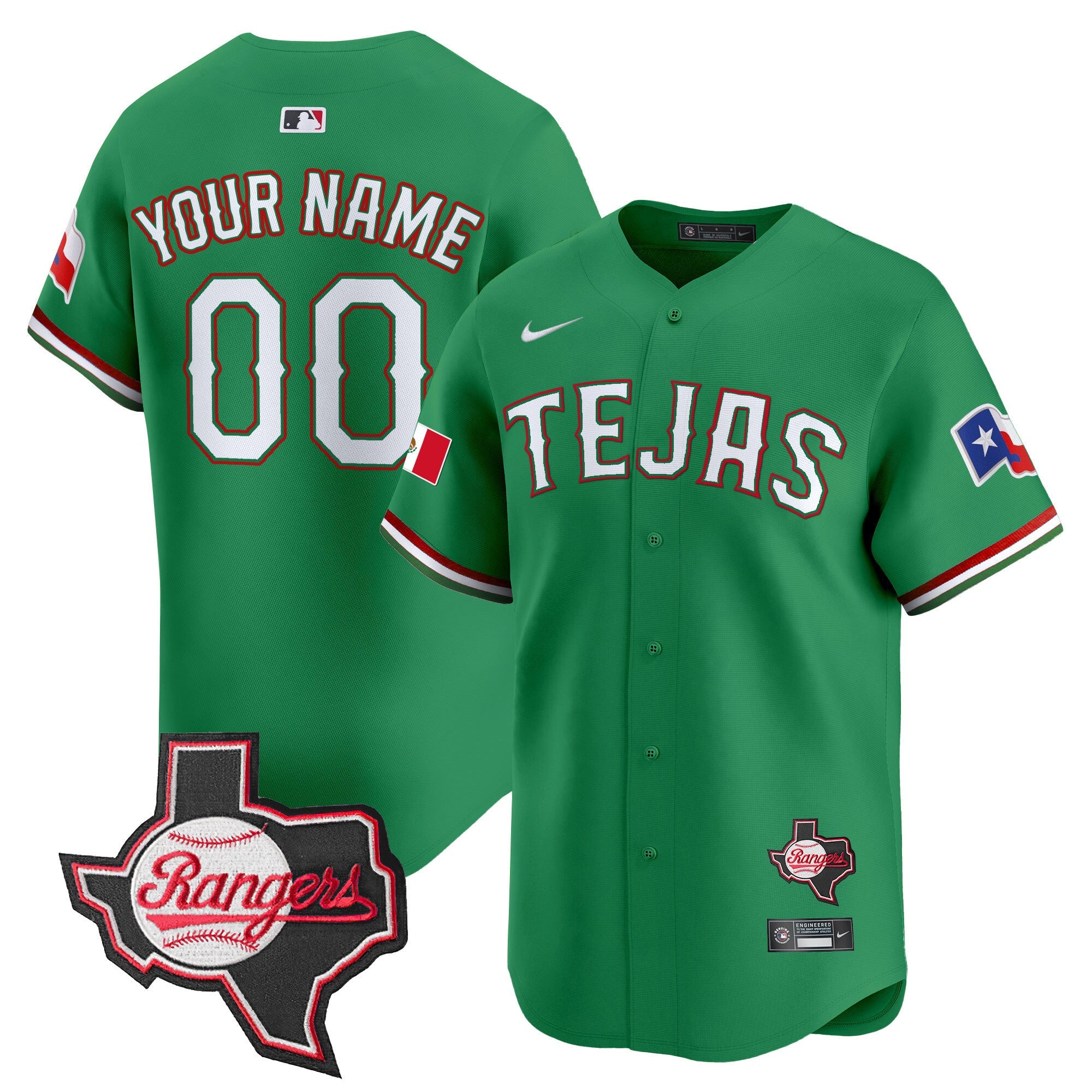Texas Mexico Texas Patch Vapor Premier Limited Custom Jersey