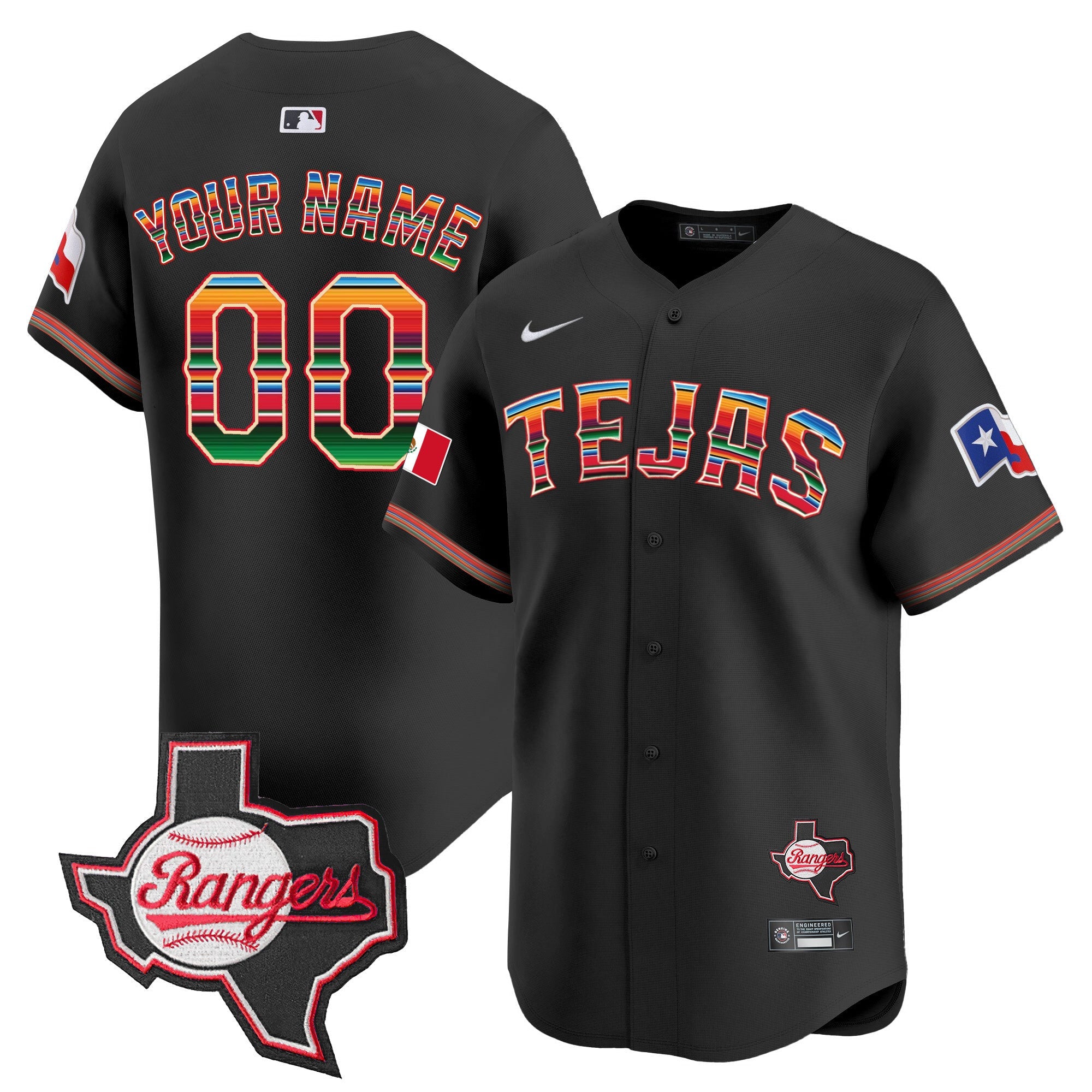 Texas Mexico Texas Patch Vapor Premier Limited Custom Jersey
