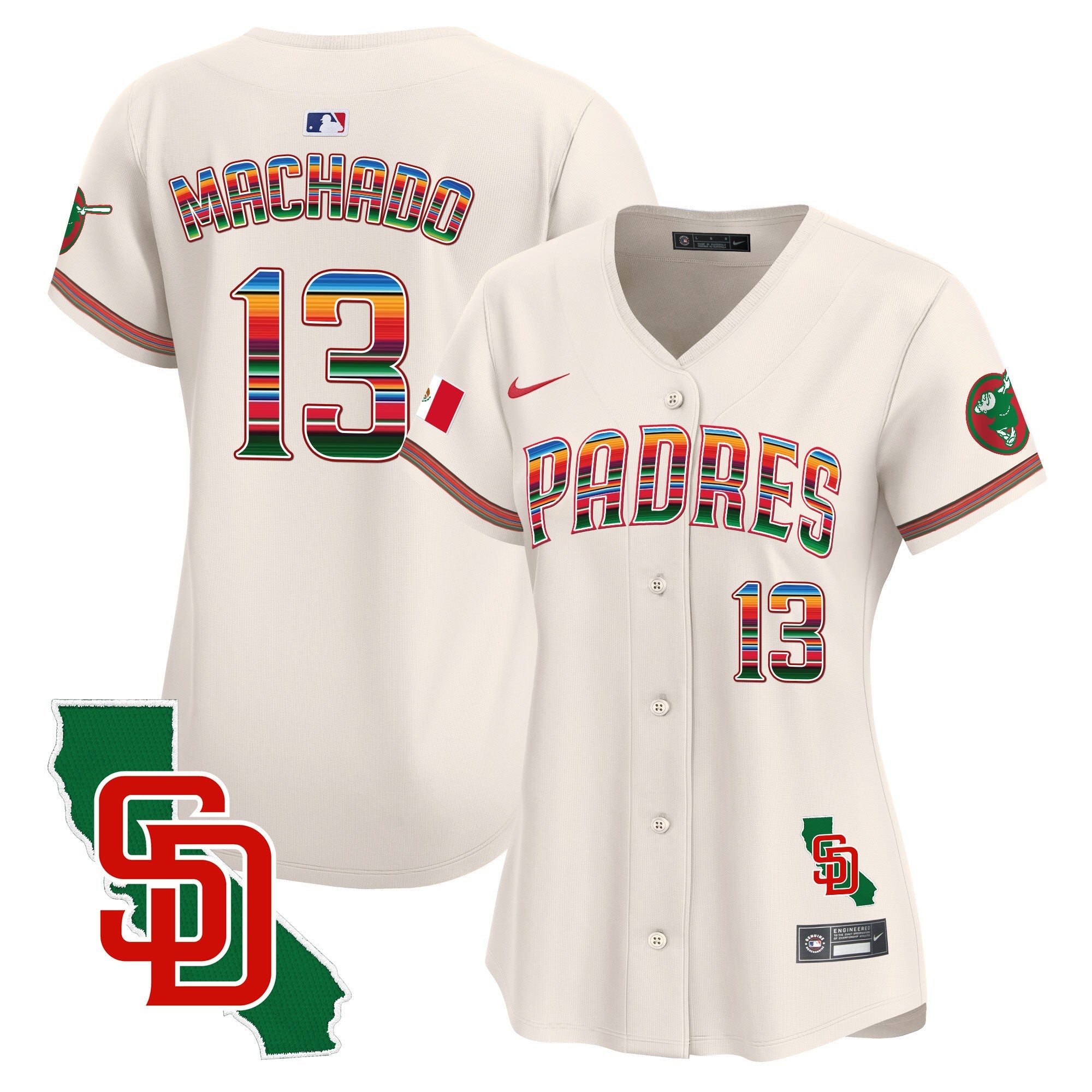 Women’s Mexico California Patch Vapor Premier Limited Jersey