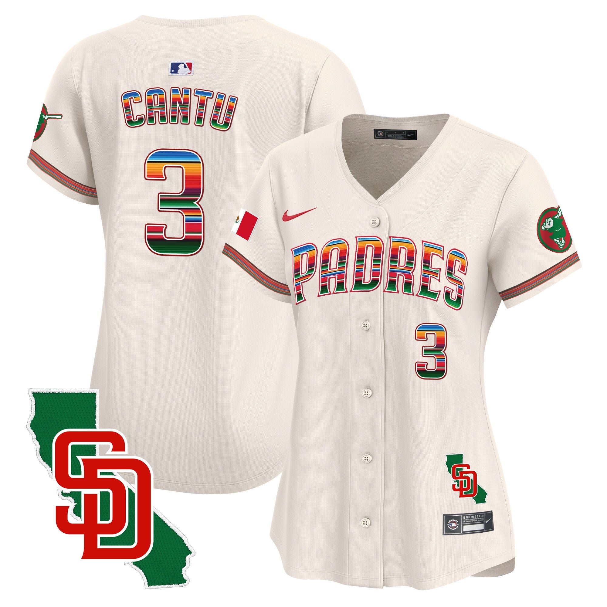 Women’s Mexico California Patch Vapor Premier Limited Jersey