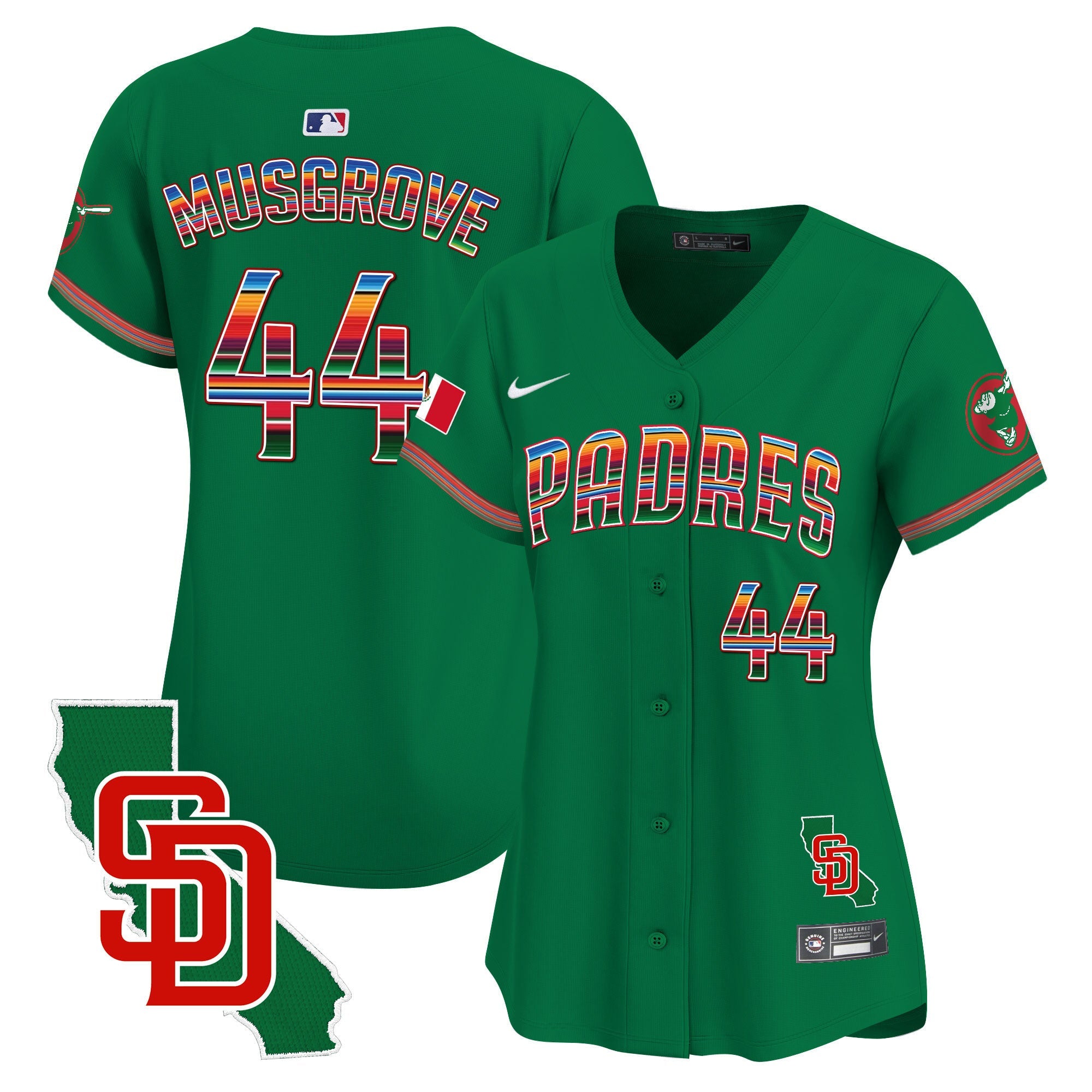 Women’s Mexico California Patch Vapor Premier Limited Jersey
