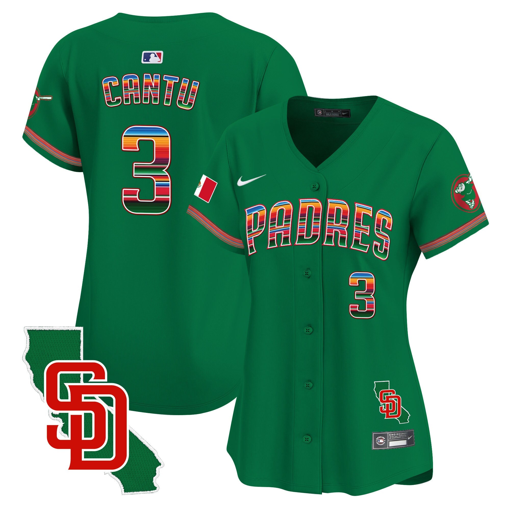 Women’s Mexico California Patch Vapor Premier Limited Jersey
