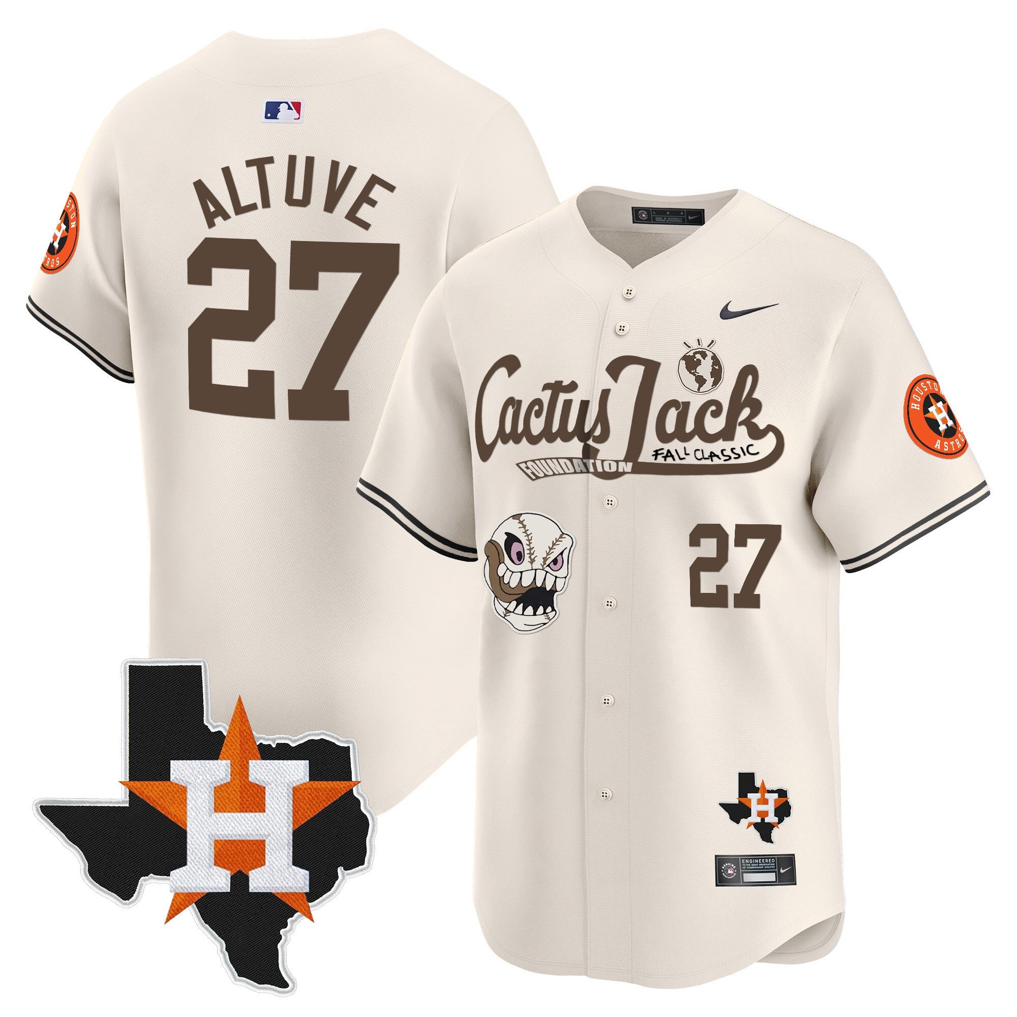 Men’s Houston Cactus Jack Patch Vapor Premier Limited Jersey V8 – Stitched