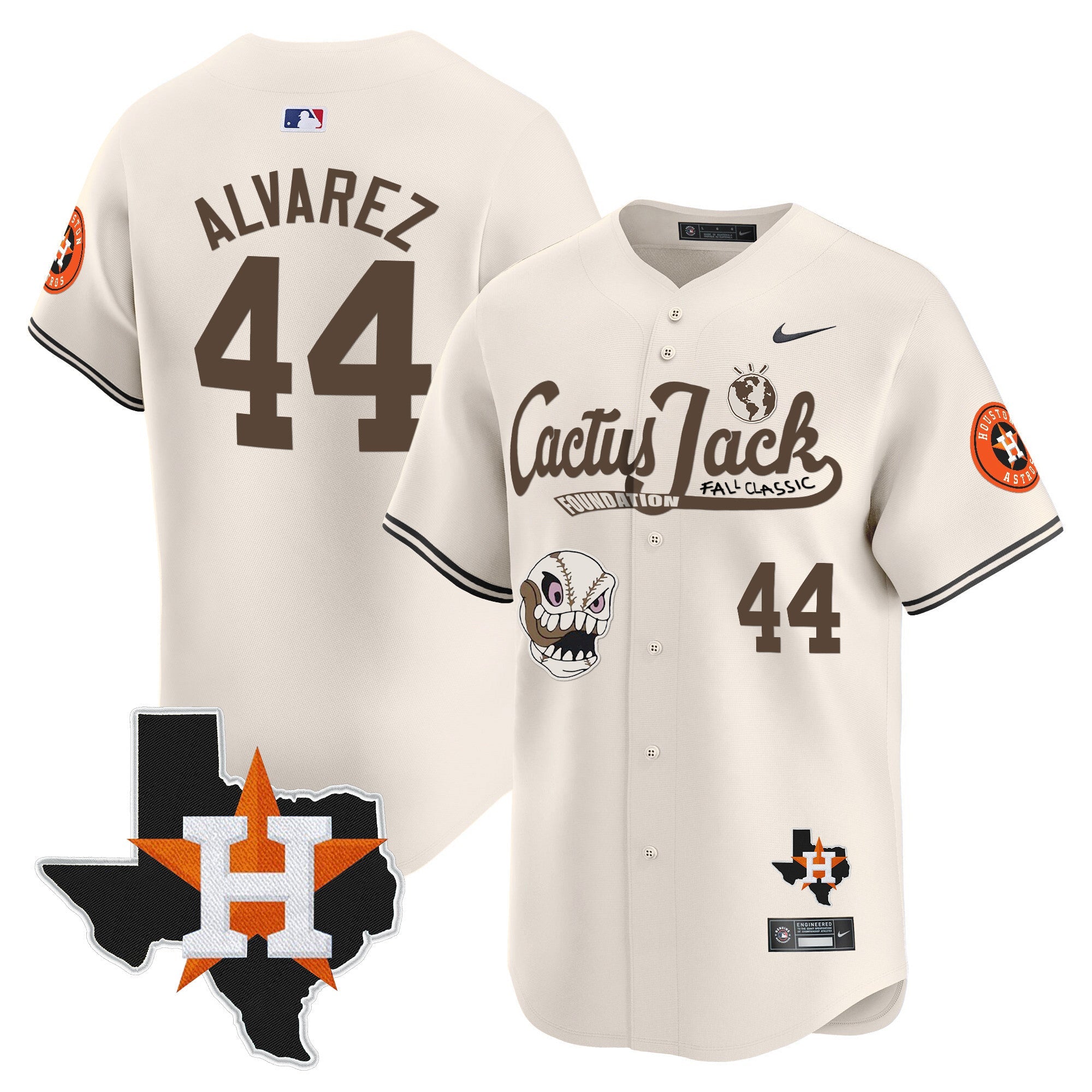 Men’s Houston Cactus Jack Patch Vapor Premier Limited Jersey V8 – Stitched