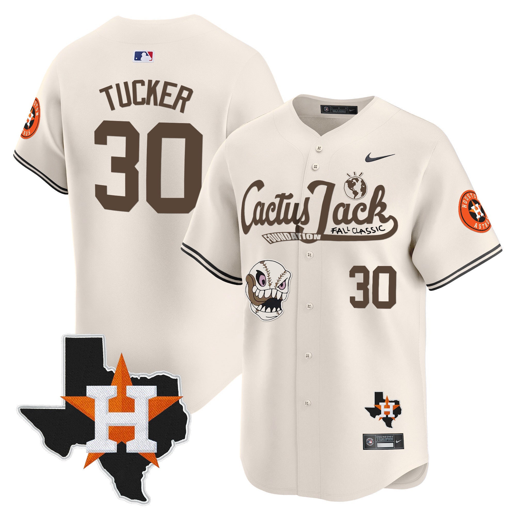Men’s Houston Cactus Jack Patch Vapor Premier Limited Jersey V8 – Stitched