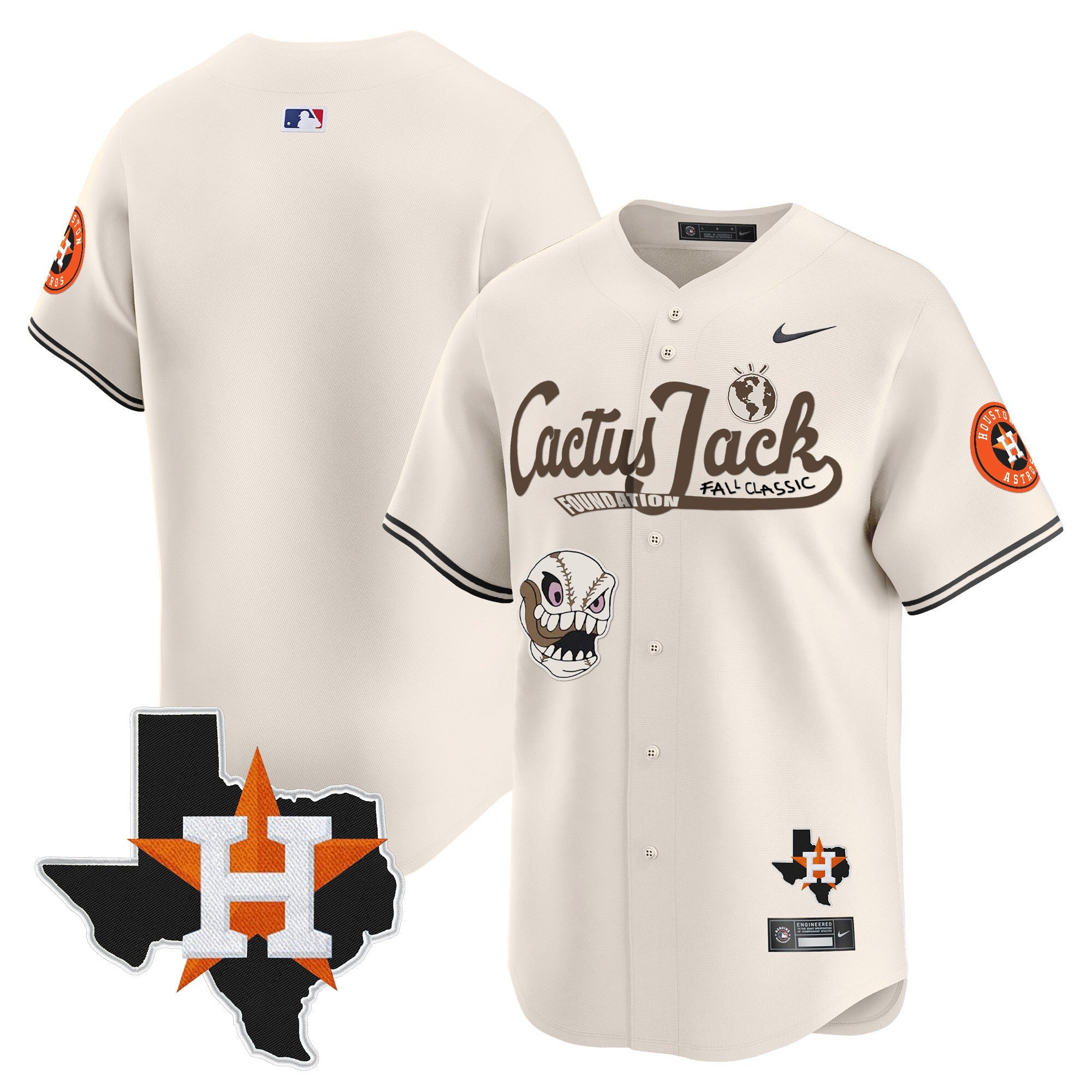 Men’s Houston Cactus Jack Patch Vapor Premier Limited Jersey V8 – Stitched