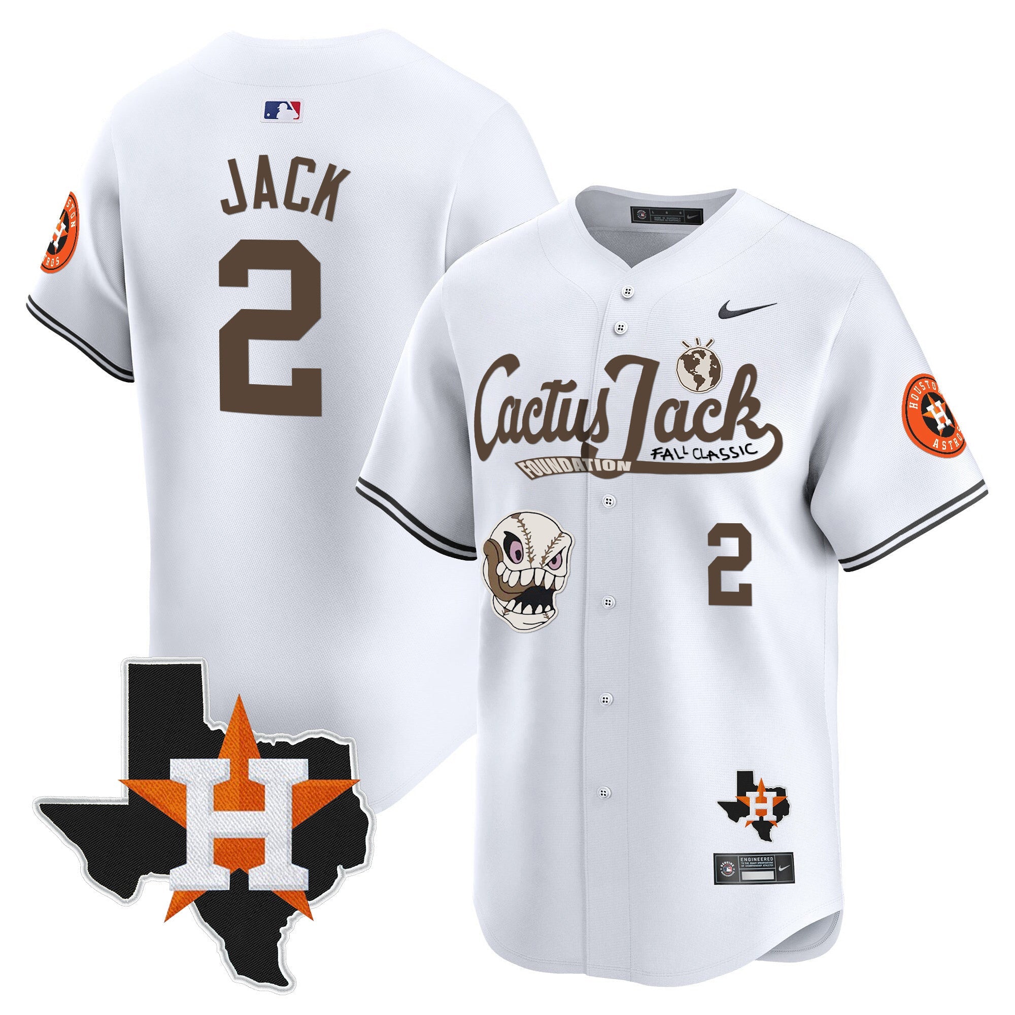Men’s Houston Cactus Jack Patch Vapor Premier Limited Jersey V8 – Stitched