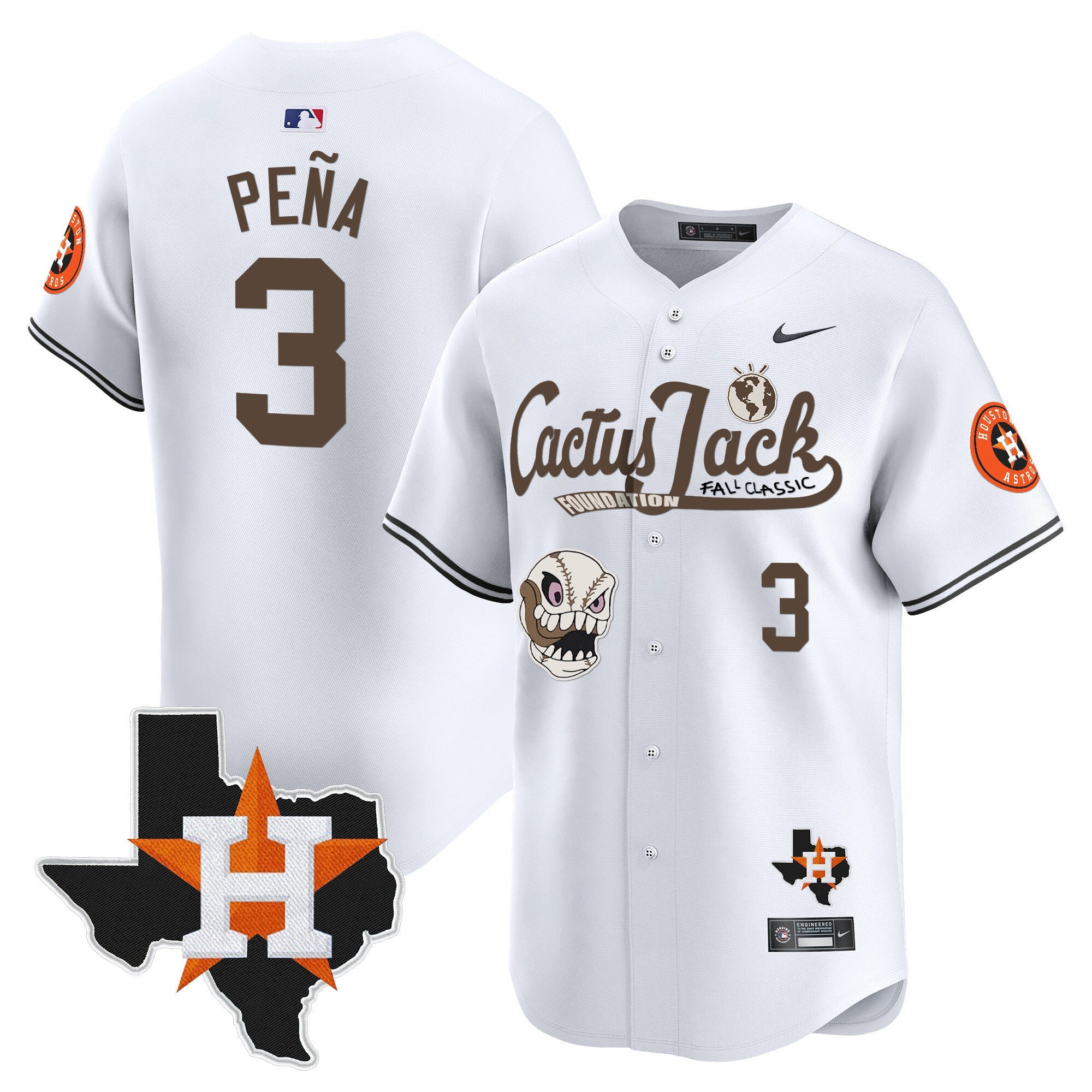 Men’s Houston Cactus Jack Patch Vapor Premier Limited Jersey V8 – Stitched
