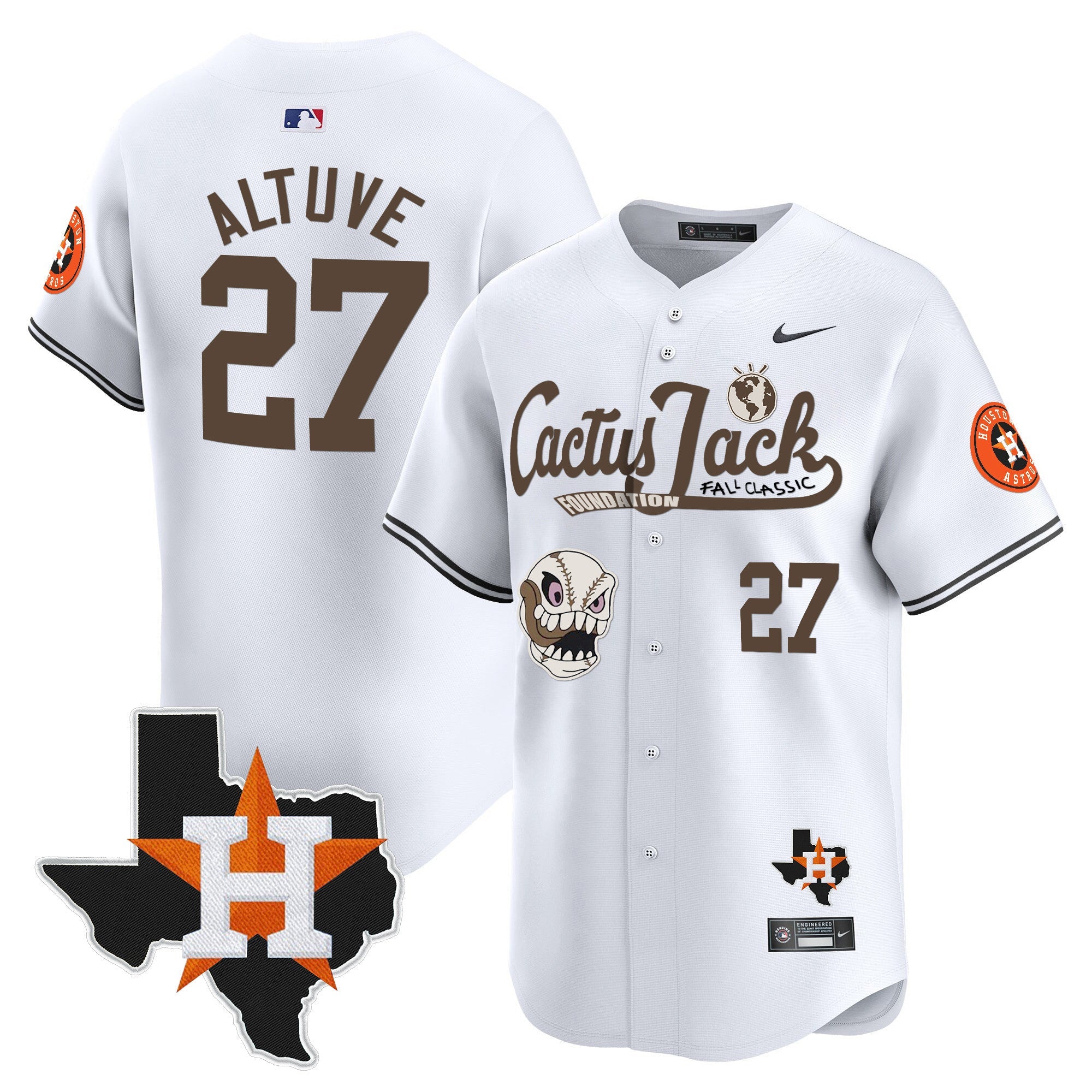 Men’s Houston Cactus Jack Patch Vapor Premier Limited Jersey V8 – Stitched