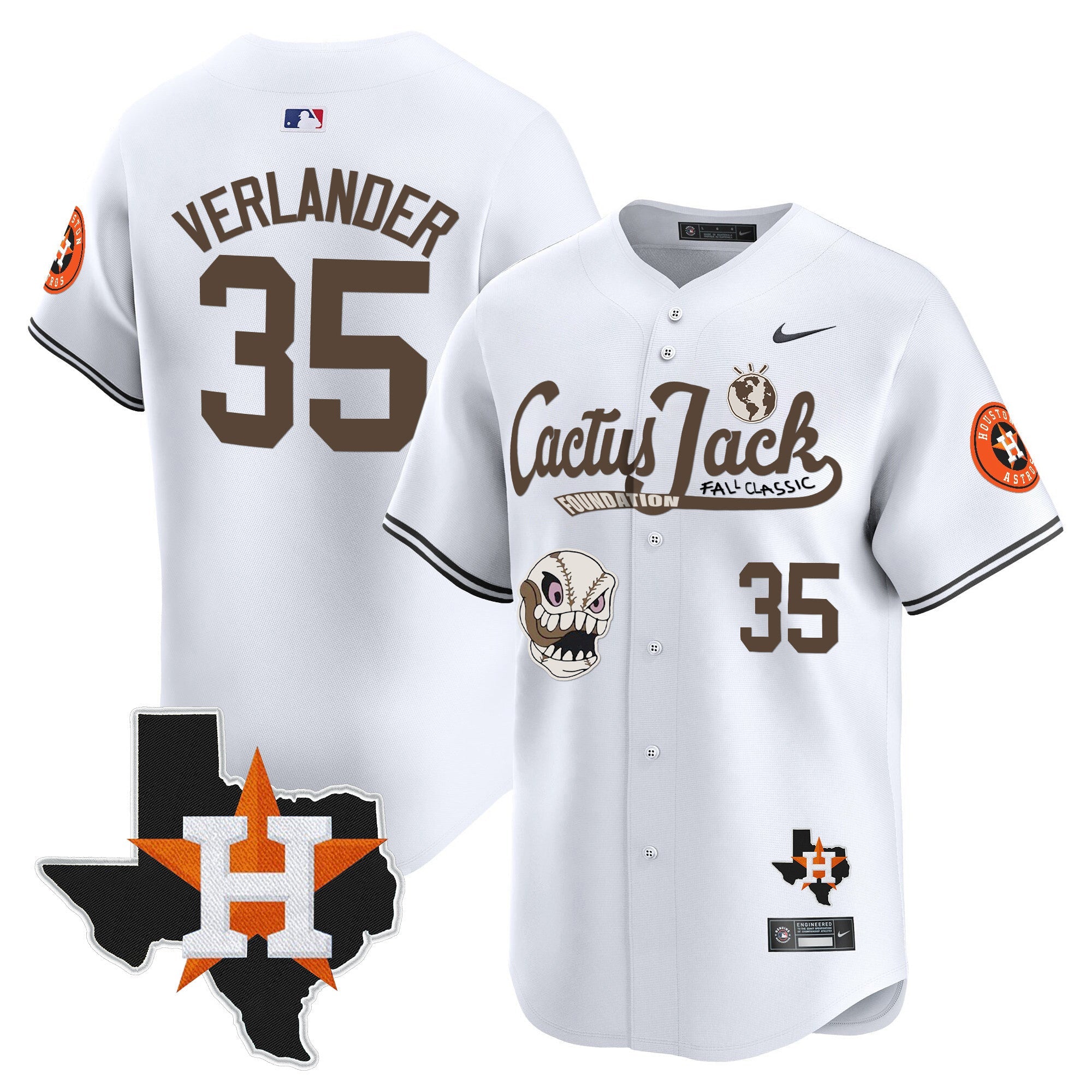 Men’s Houston Cactus Jack Patch Vapor Premier Limited Jersey V8 – Stitched
